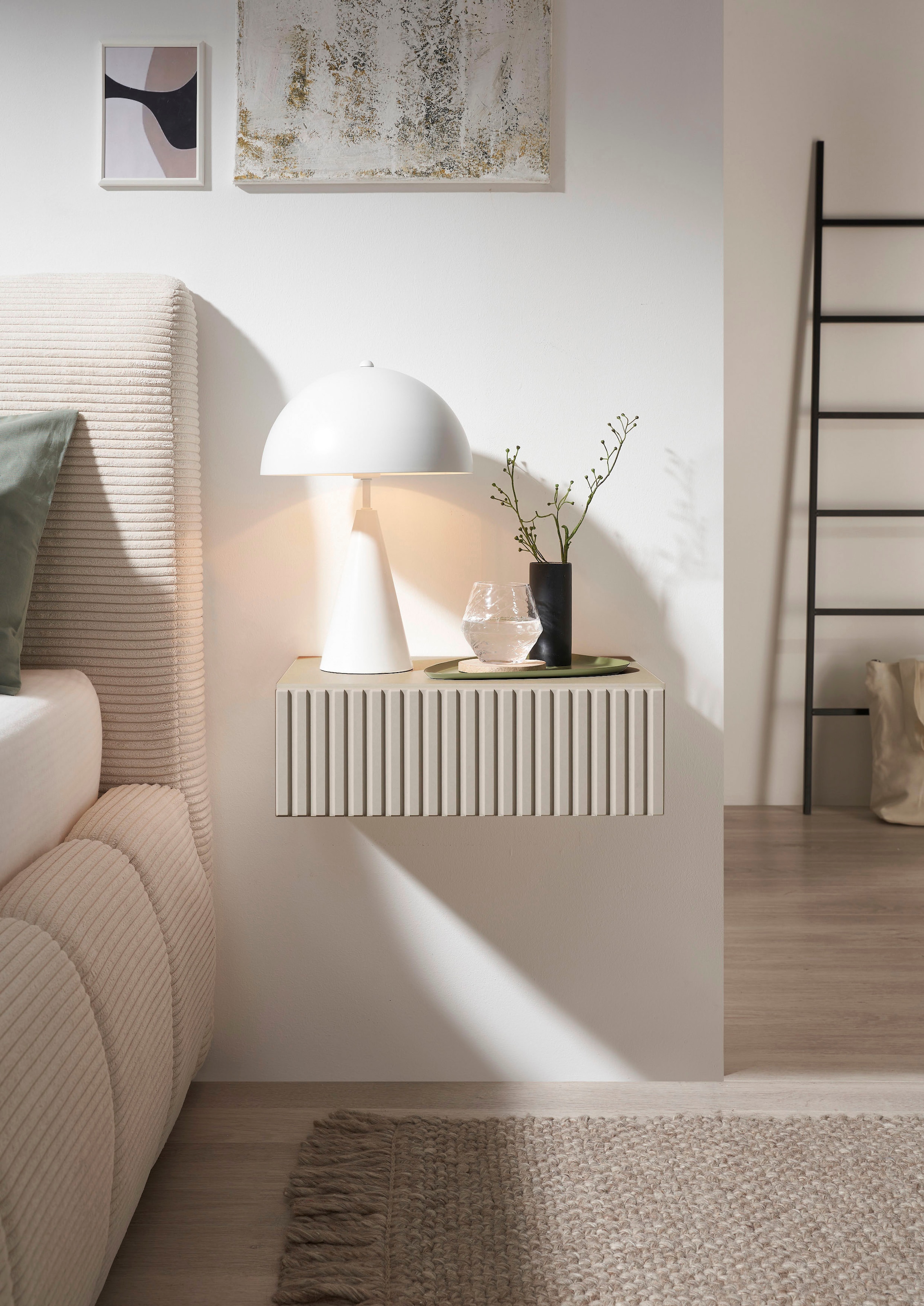 Schlafkontor Table de nuit »Taboni Nachttisch, Nachtkonsole mit Push-to-open« Wandmontage