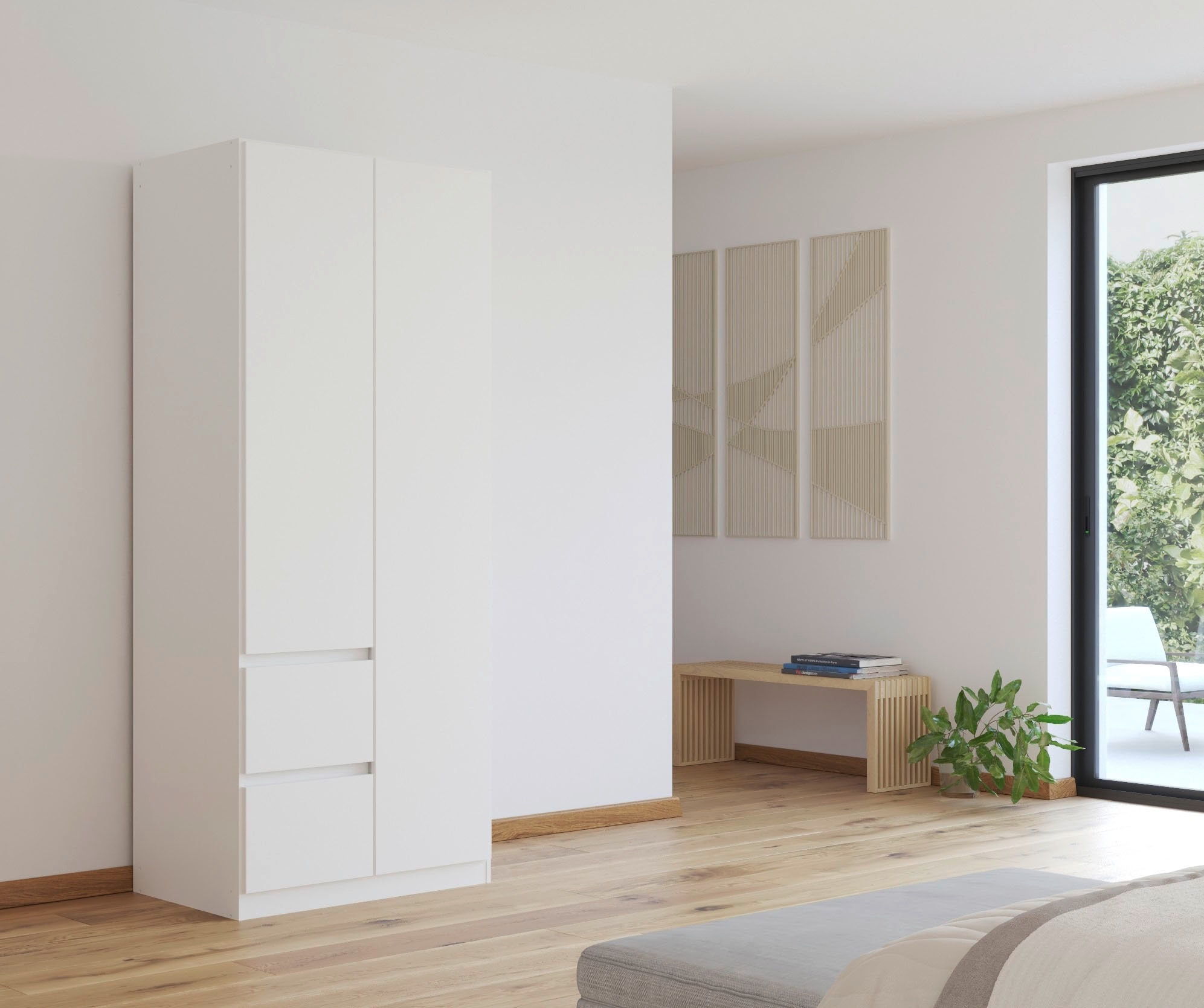 rauch Drehtürenschrank »Mehrzweckschrank Aktenschrank Mietswohnung Garderobe MAINZ 91cm breit« 3 verschiedene Ausstattungen BASIC/CLASSIC/PREMIUM (inkl. SOFT-CLOSE),  grifflose Front, Türen mit Push-to-Open Funktion MADE IN GERMANY