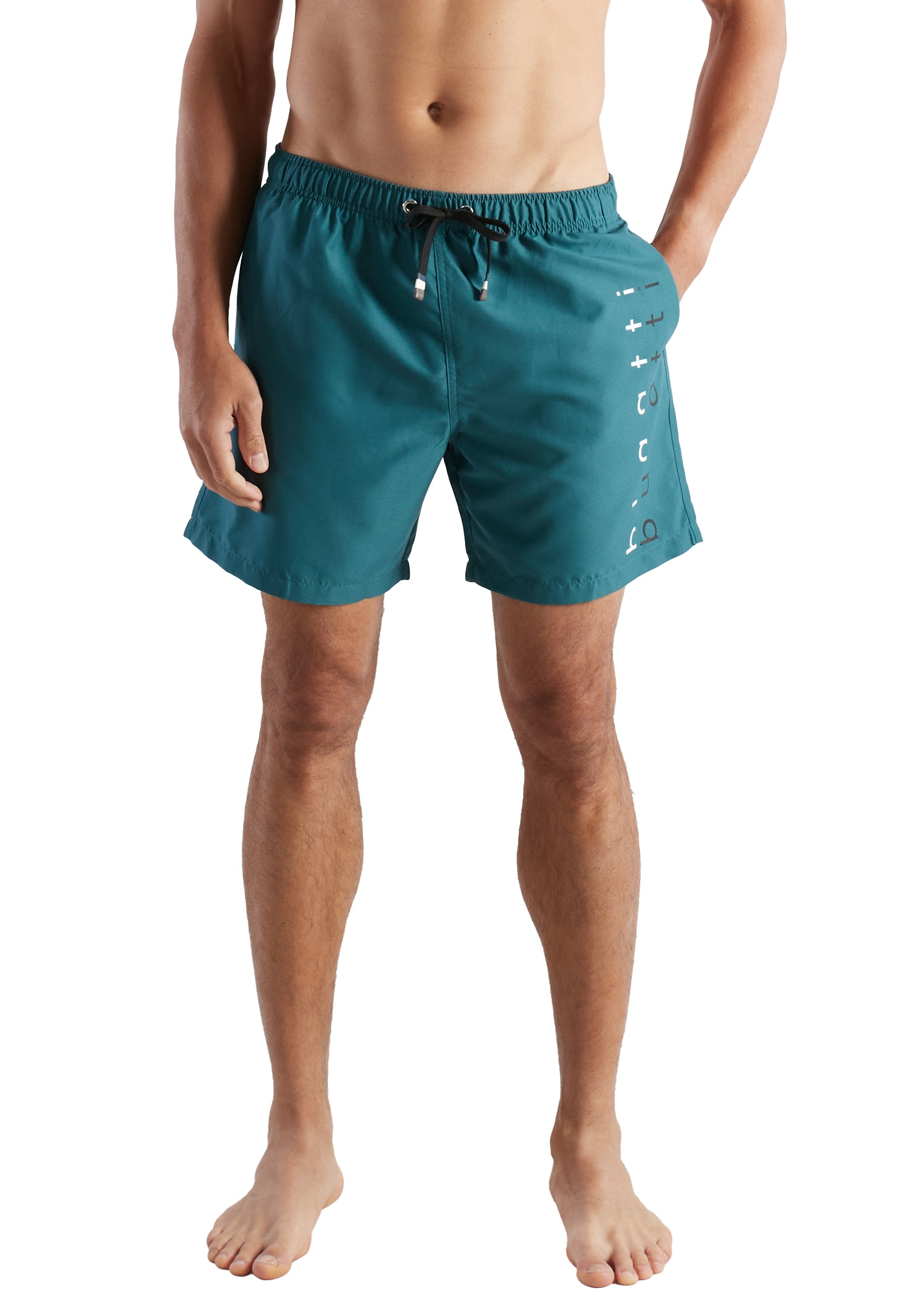 bugatti Short de bain basic, mit Logo, mit Kordelzug, bequem