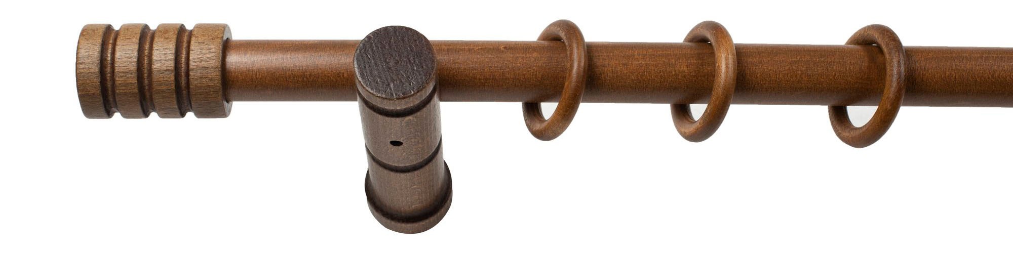 SN DECO GROUP Gardinenstange »Pisa« 1 läufig-läufig Fixmass 28 mm, Holz, verschiedene Längen und Farben, Komplettset