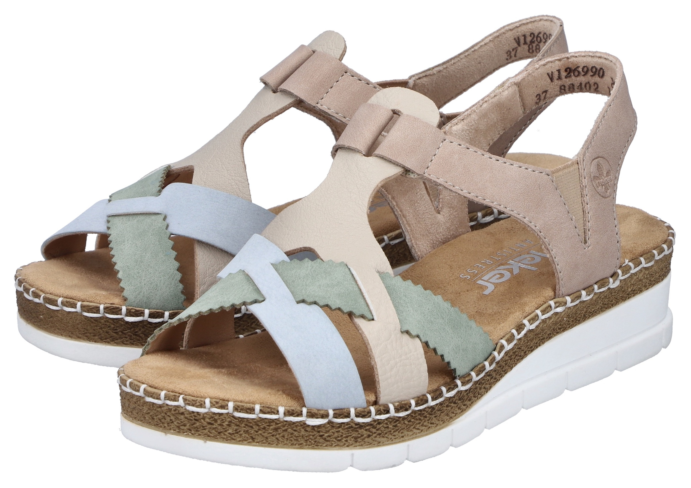 Rieker Sandale  Sommerschuh, Keilsandalette, Schlupfschuh mit Gummizug