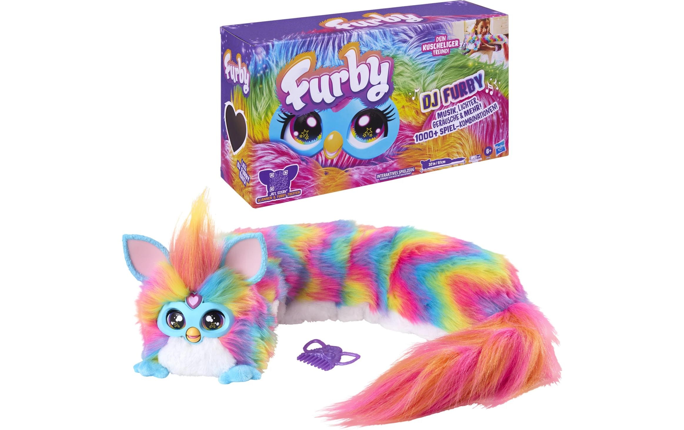   Figurine en peluche »Furby DJ Furby Regenbogen« avec effet lumière et son