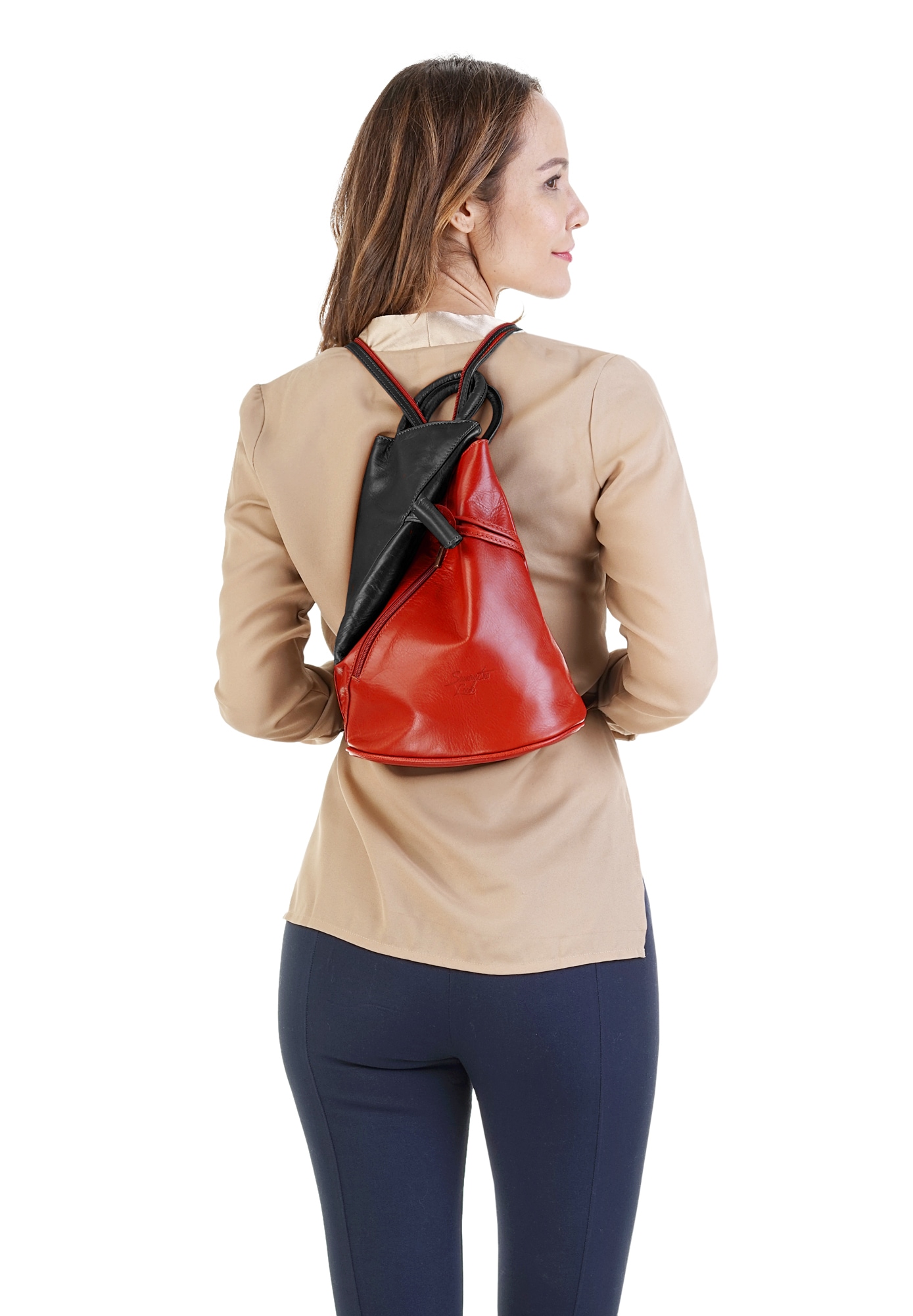Samantha Look Cityrucksack echt Leder, Made in Italy