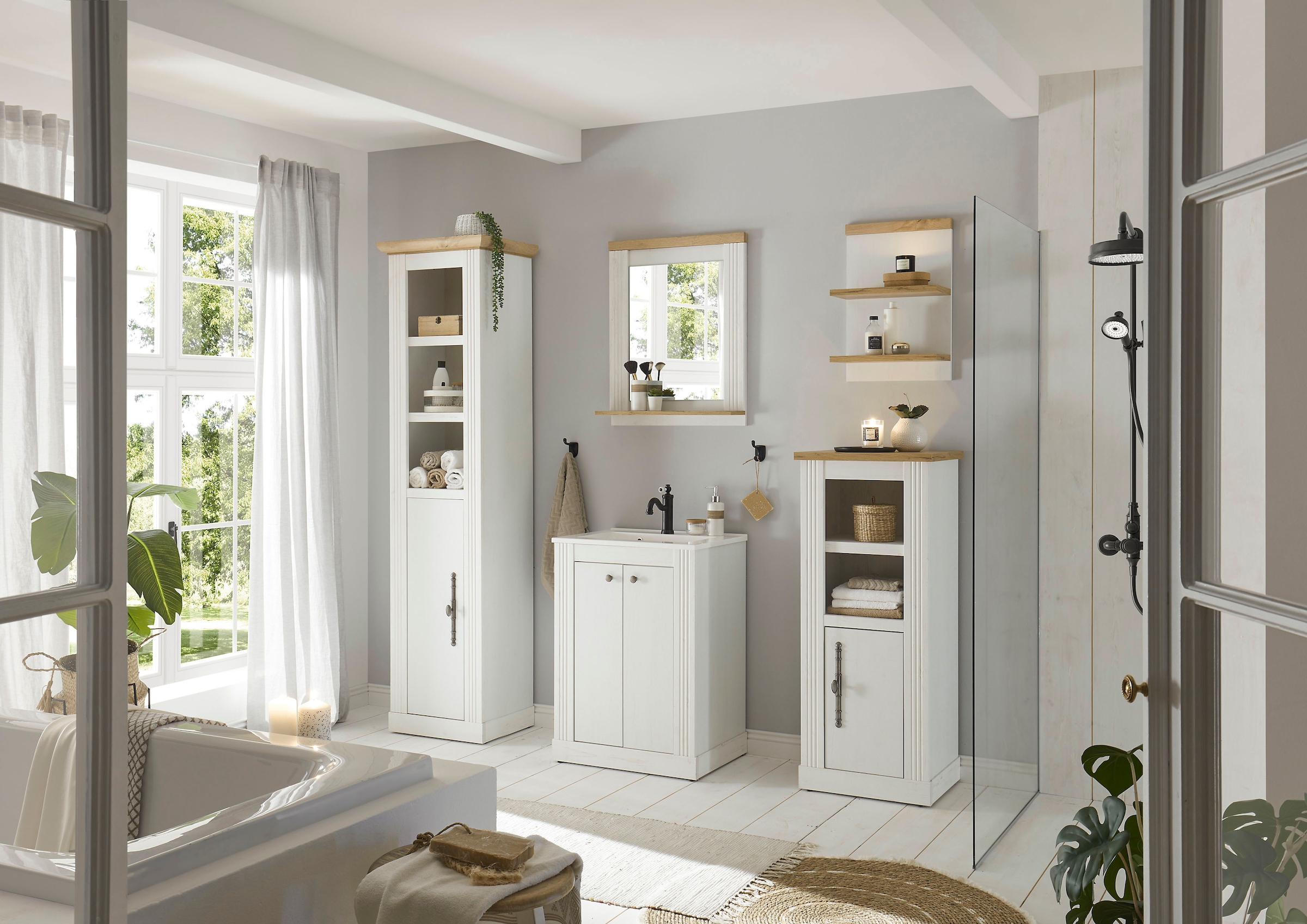 Home affaire Ensemble de meubles de salle de bain »WESTMINSTER, Bad im Landhausstil, 5-teiliges Badezimmer« 5 cuis tlg.