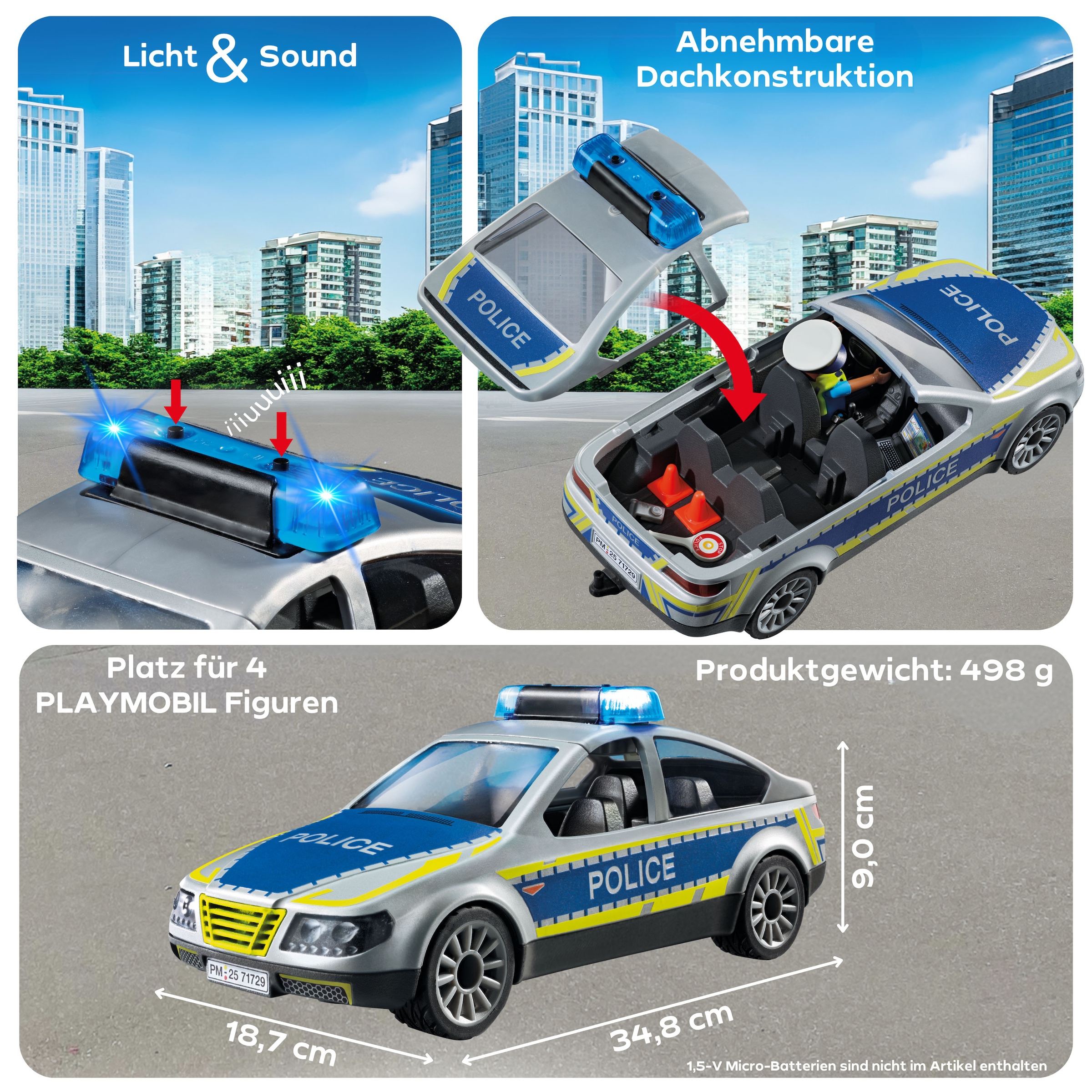 Playmobil® Jeu de construction »Polizei Streifenwagen (71729), Playmobil Action Heroes«