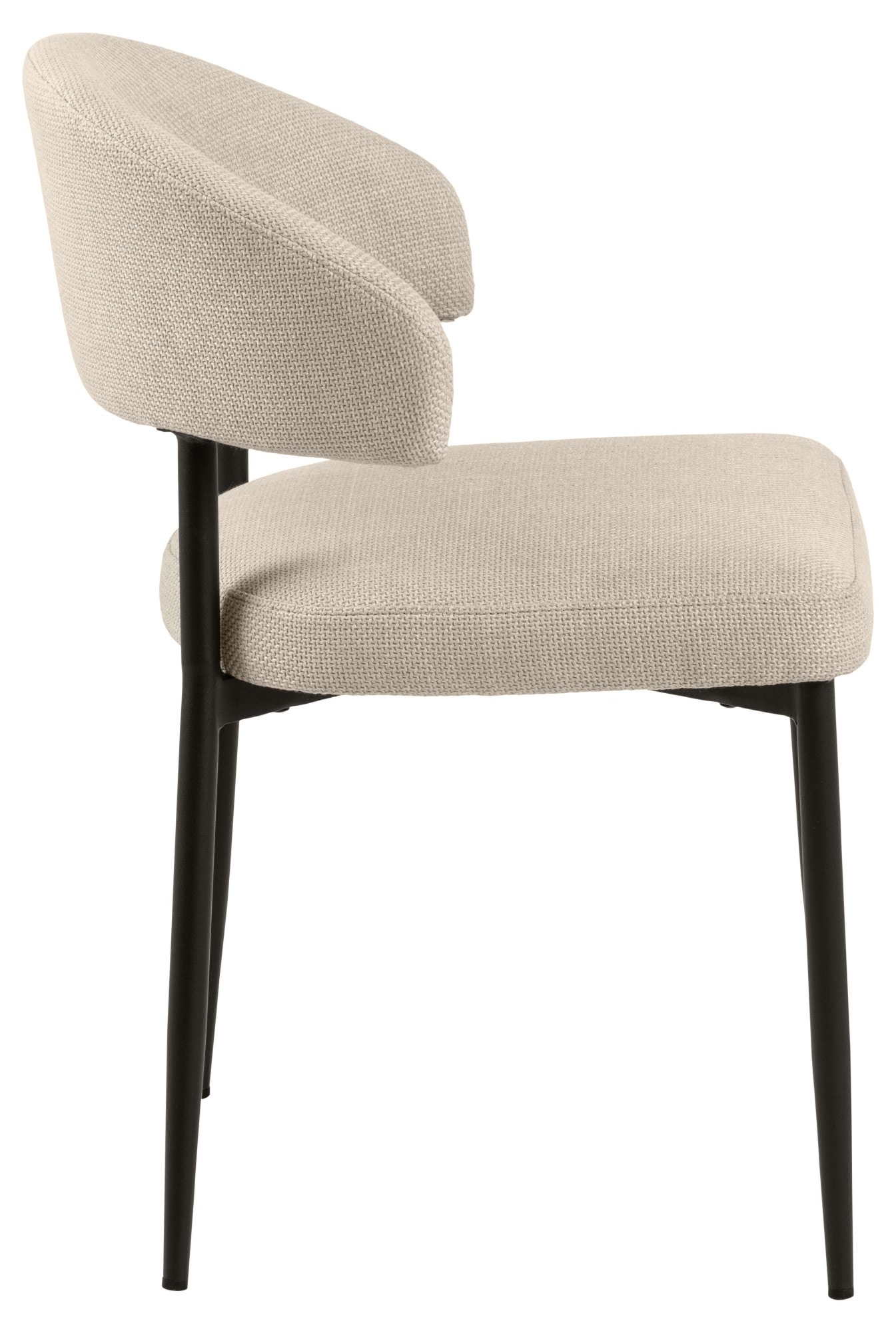ACTONA GROUP Chaise de salle à manger »Edina 2er Set, Stoff - bequem & stilvoll, mehrere Farben, moderne« () rembourré, revêtement doux & grand confort d’assise, pieds en acier noir