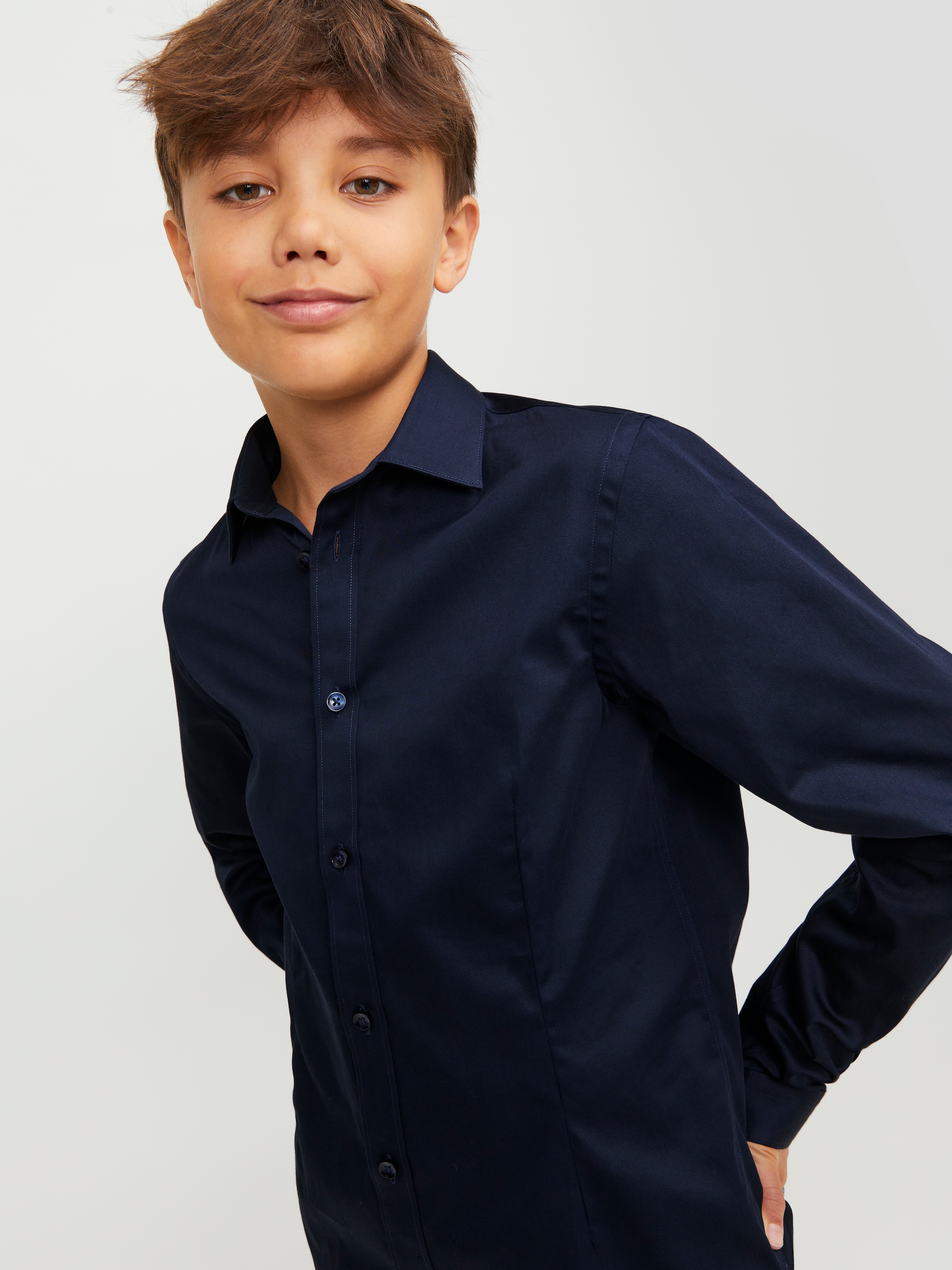 Jack & Jones Junior Langarmhemd »JPRPARMA cool, elastisch, kombinierbar« Baumwollmischung, regular fit