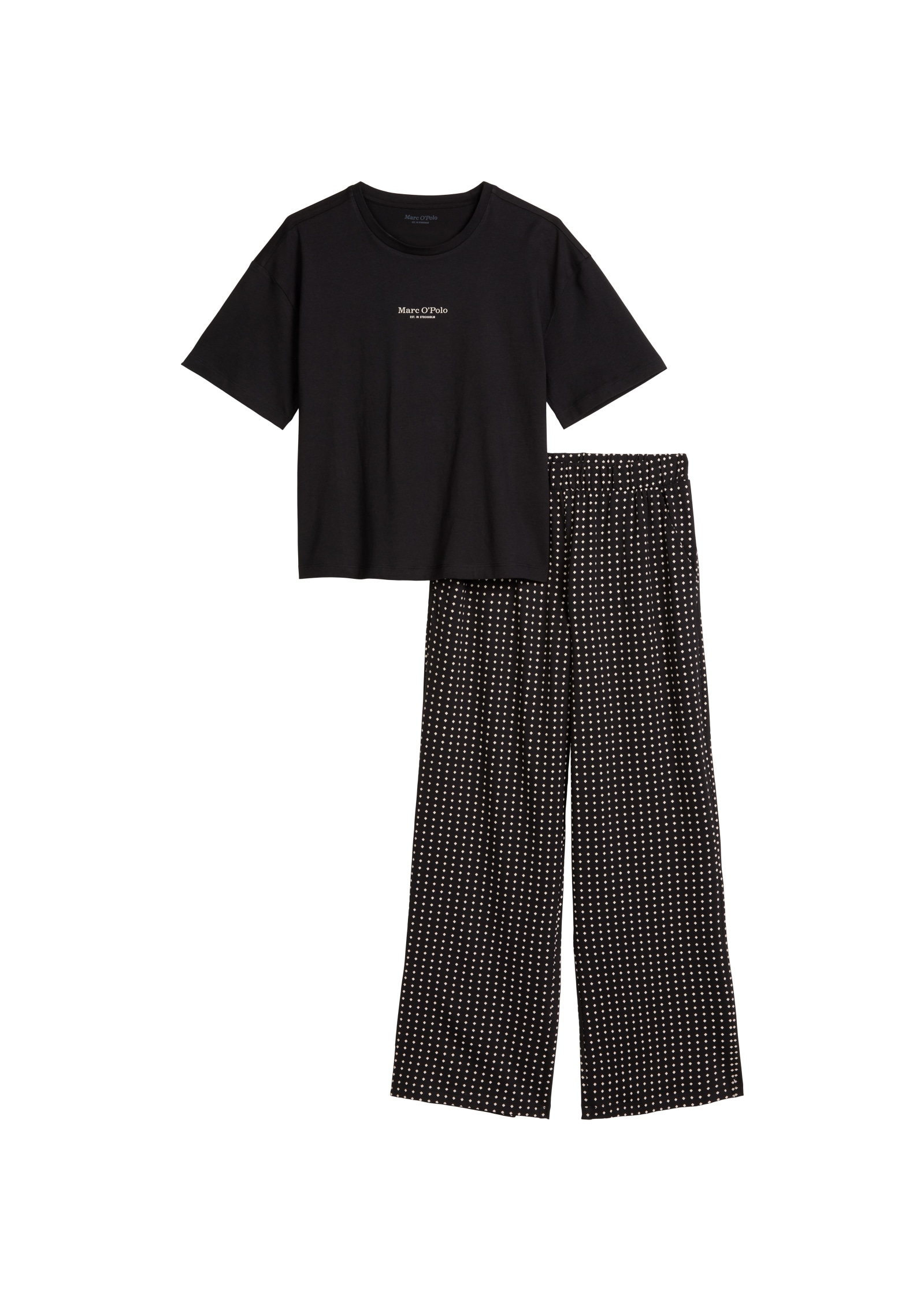Marc O'Polo Pyjama »Mix N Match Cotton« 2 pièces Shirt mit kurzem Arm, Hose gepunktet