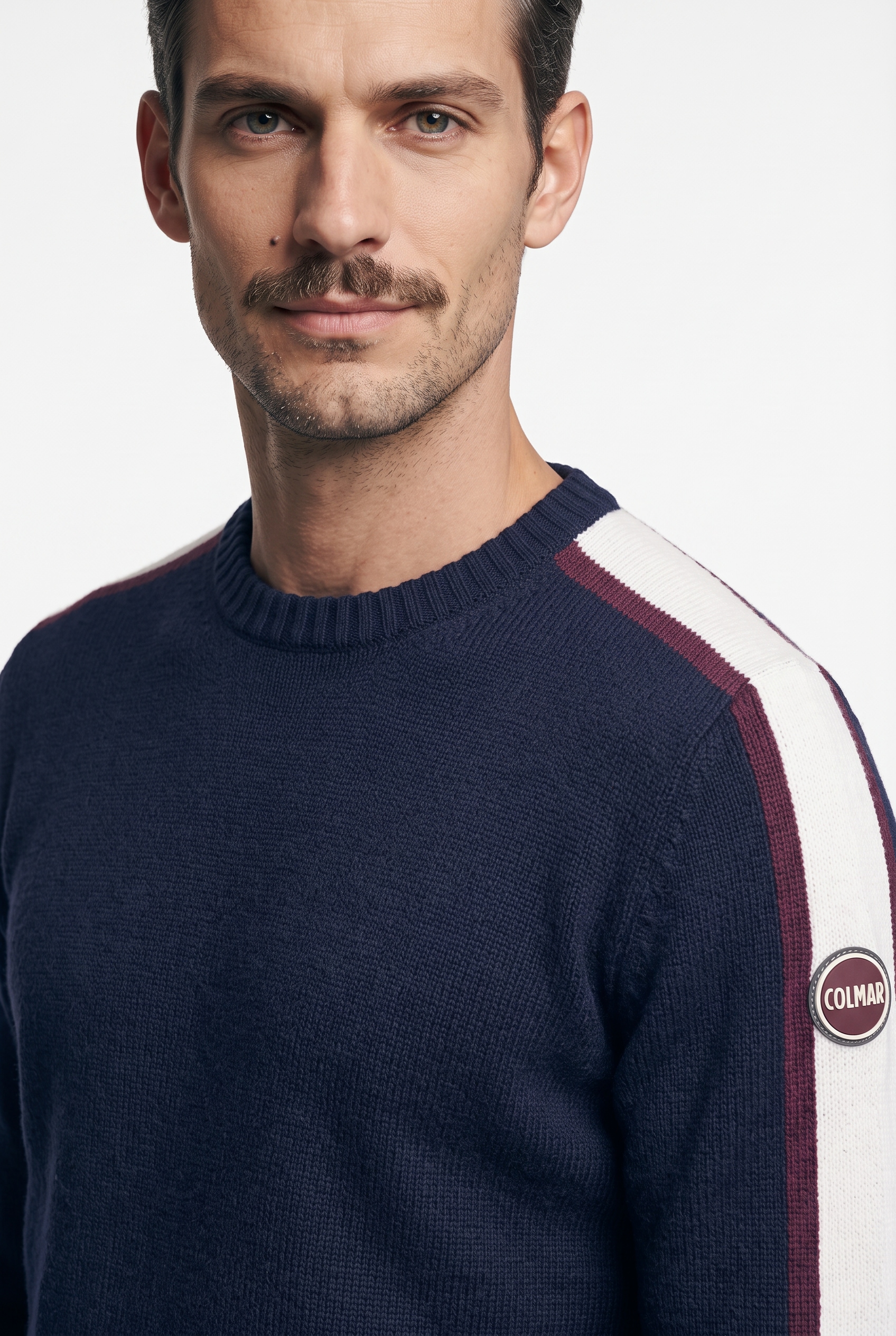 Colmar Pull en tricot weiche Wollmischung, Regular Fit, Kontraststreifen