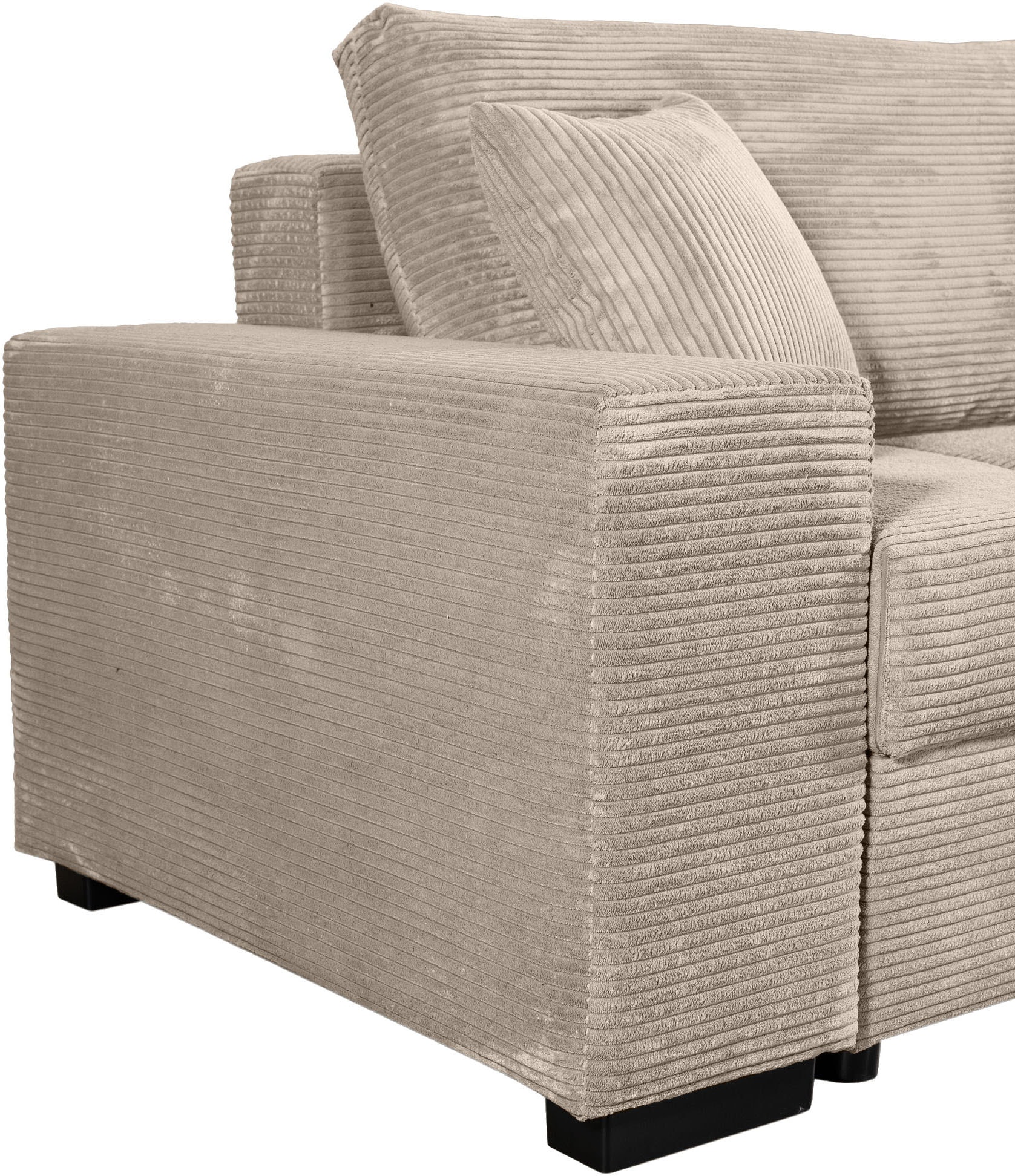 COLLECTION AB Schlafsofa »Kreta, B: 248 cm, Liegefl. 137x195 cm« Schlaffunktion, Bettkasten & 2 Zierkissen, optional mit Topper