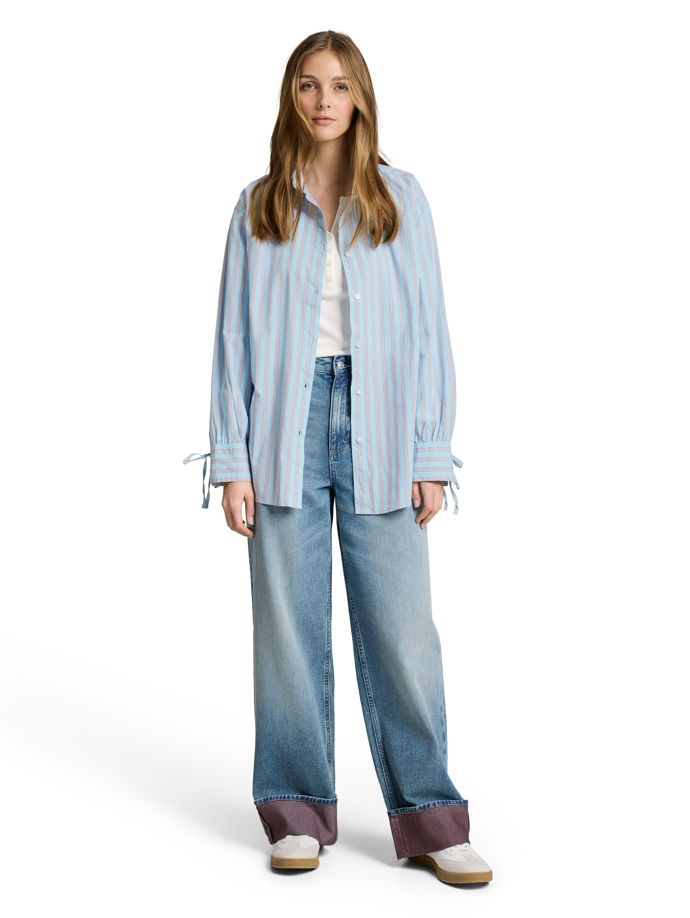 TOM TAILOR Denim Klassische Bluse mit Streifen Muster