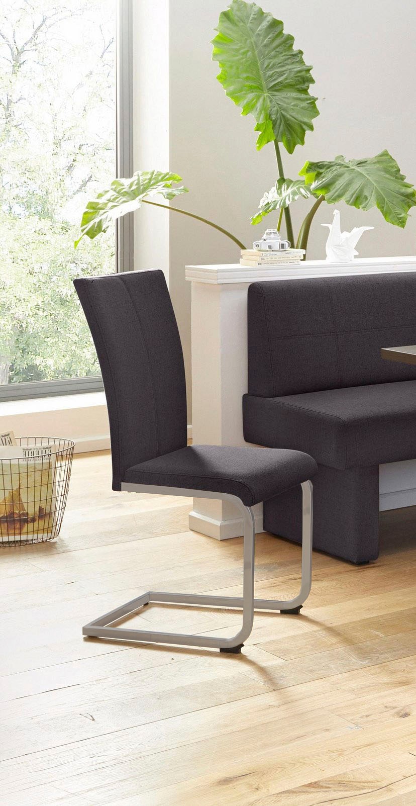 Home affaire Chaise cantilever »Nils« (Set) 2 cuisStuhl belastbar bis 120 Kg, Gestell Metall im Chrom-Look oder Schwarz