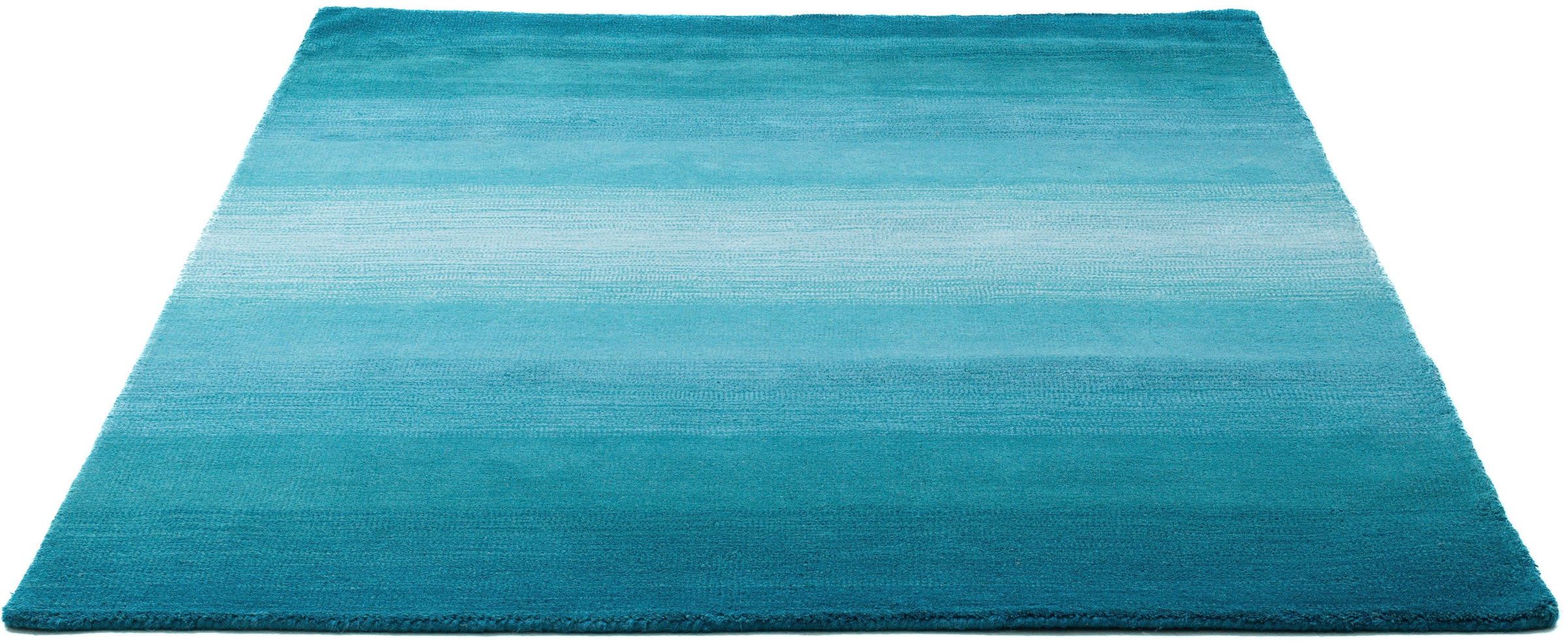 GOODproduct Wollteppich »Lessach« rechteckig 14 mm Höhe Handweb Teppich, mit modernem Farbverlauf, reine Wolle, handgewebt