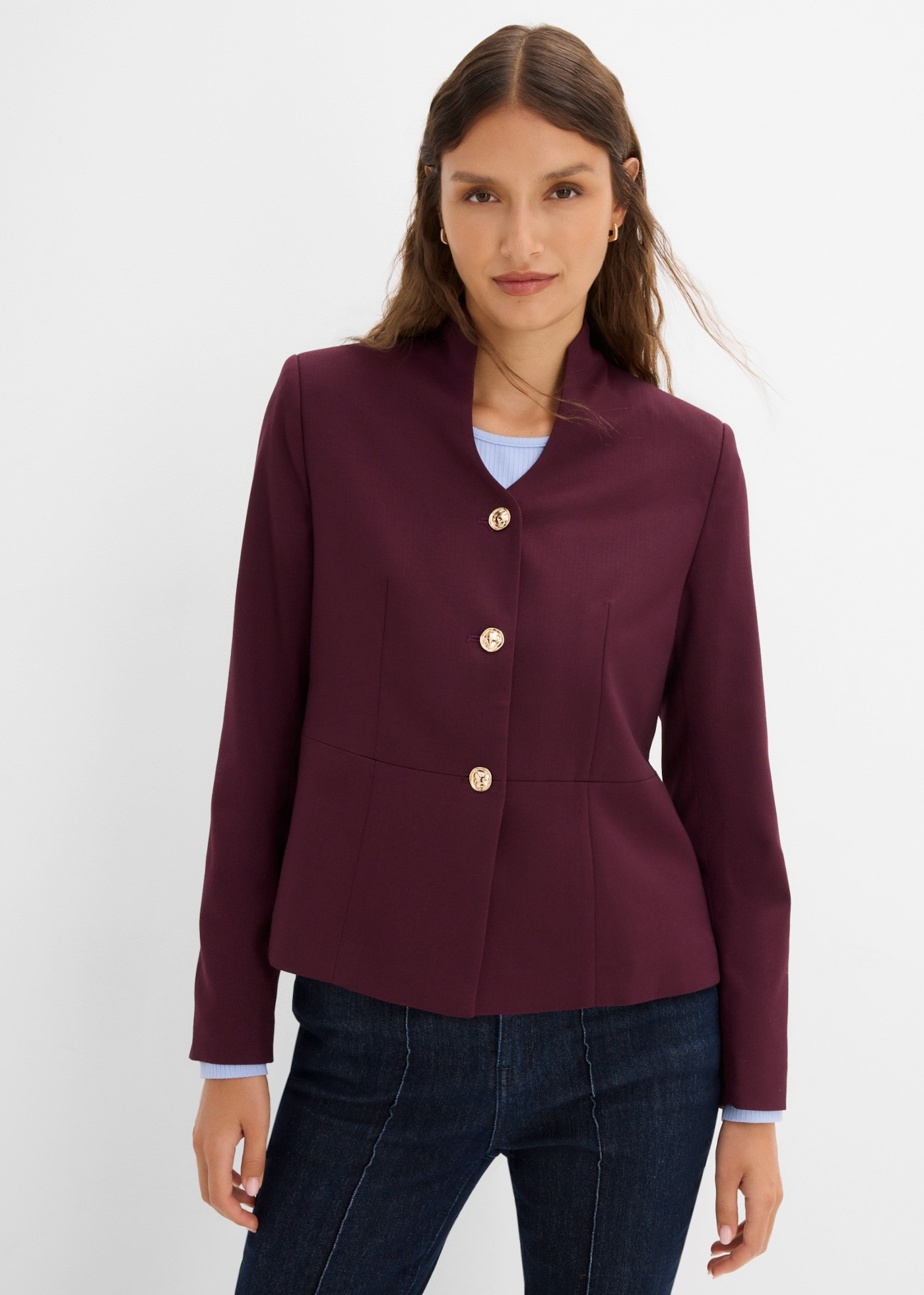 bonprix Veste blazer avec col chemise, coupe confortable