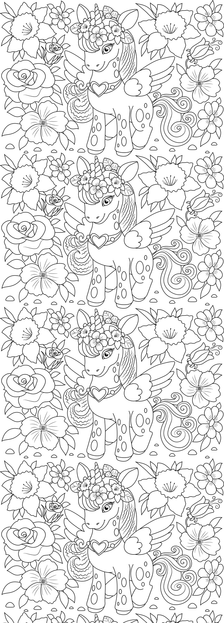 queence Wandsticker »Einhorn in Blumenwiese« DIY-Wandsticker zum Bemalen