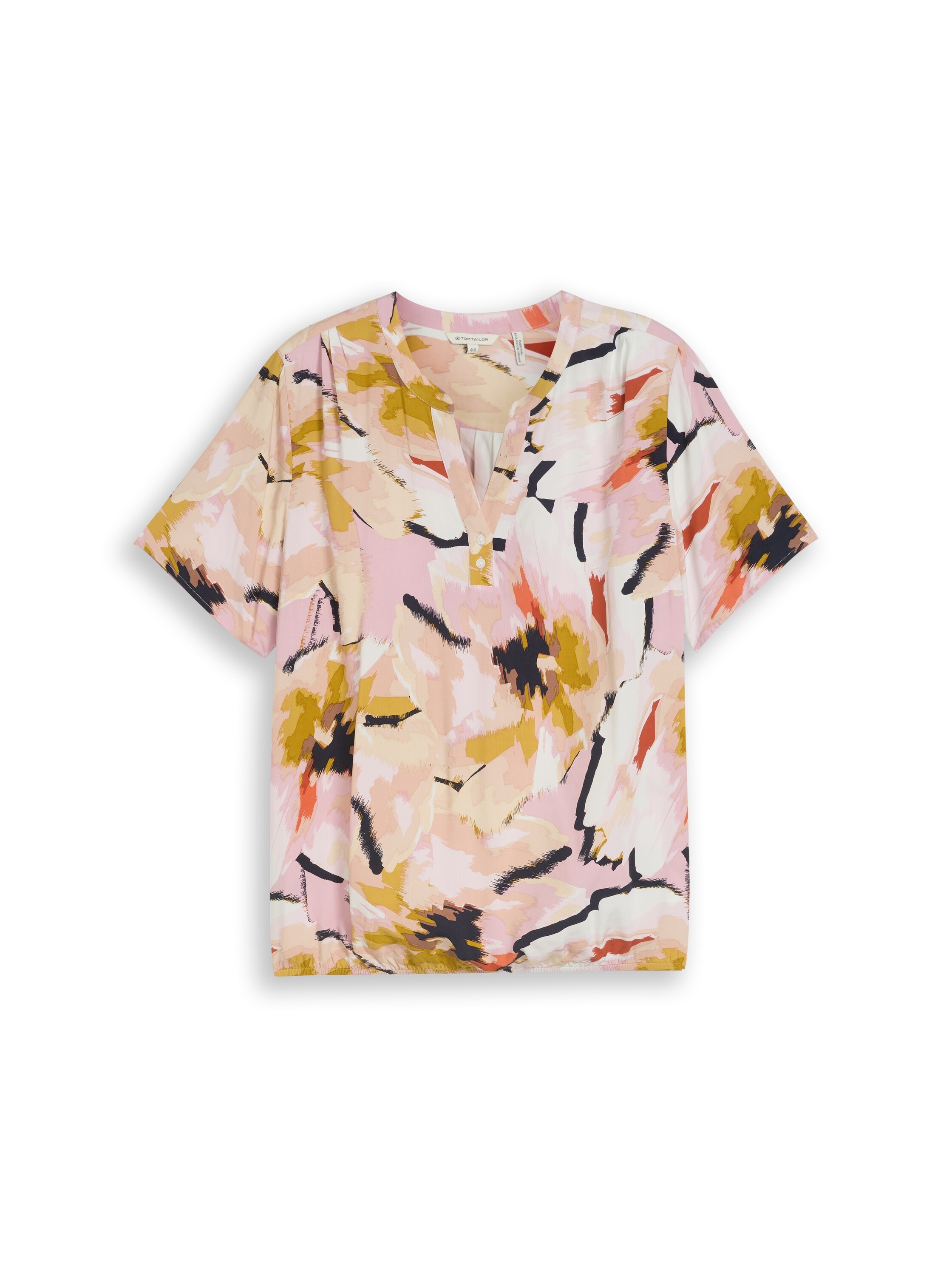TOM TAILOR PLUS Kurzarmbluse mit Allover-Print - Grosse Grössen