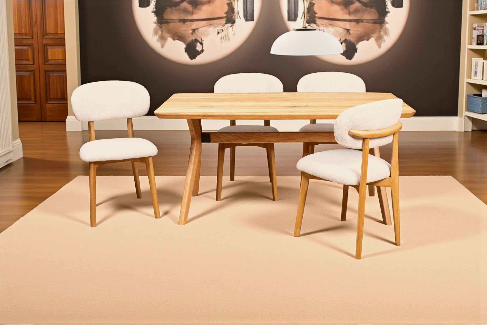 Home affaire Esszimmerstuhl »Nomo Polsterstuhl, Küchenstuhl, 4-Fussstuhl« () 2 Stk.Chenille, Massivholzbeine, Retro