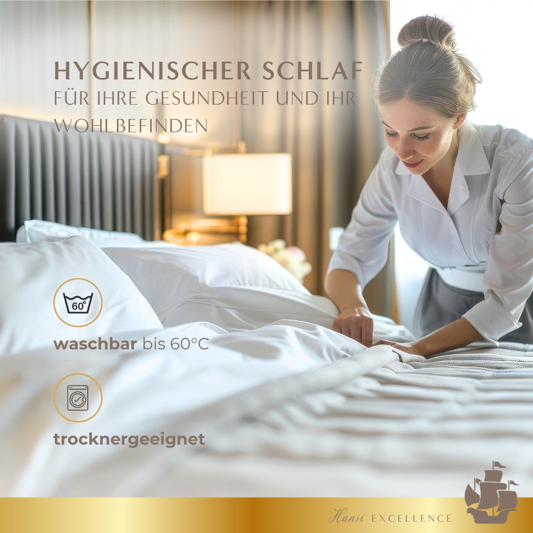 Hanse mit Kogge Oreiller à 3 compartiments »Hanse Excellence Gänsedaunenkopfkissen, Luxusqualität, Made in Germany« Füllung: Aussenkammern: 100% Gänsedaunen; Innenkammer: 100% Gänsefedern 1 cuis tlg.