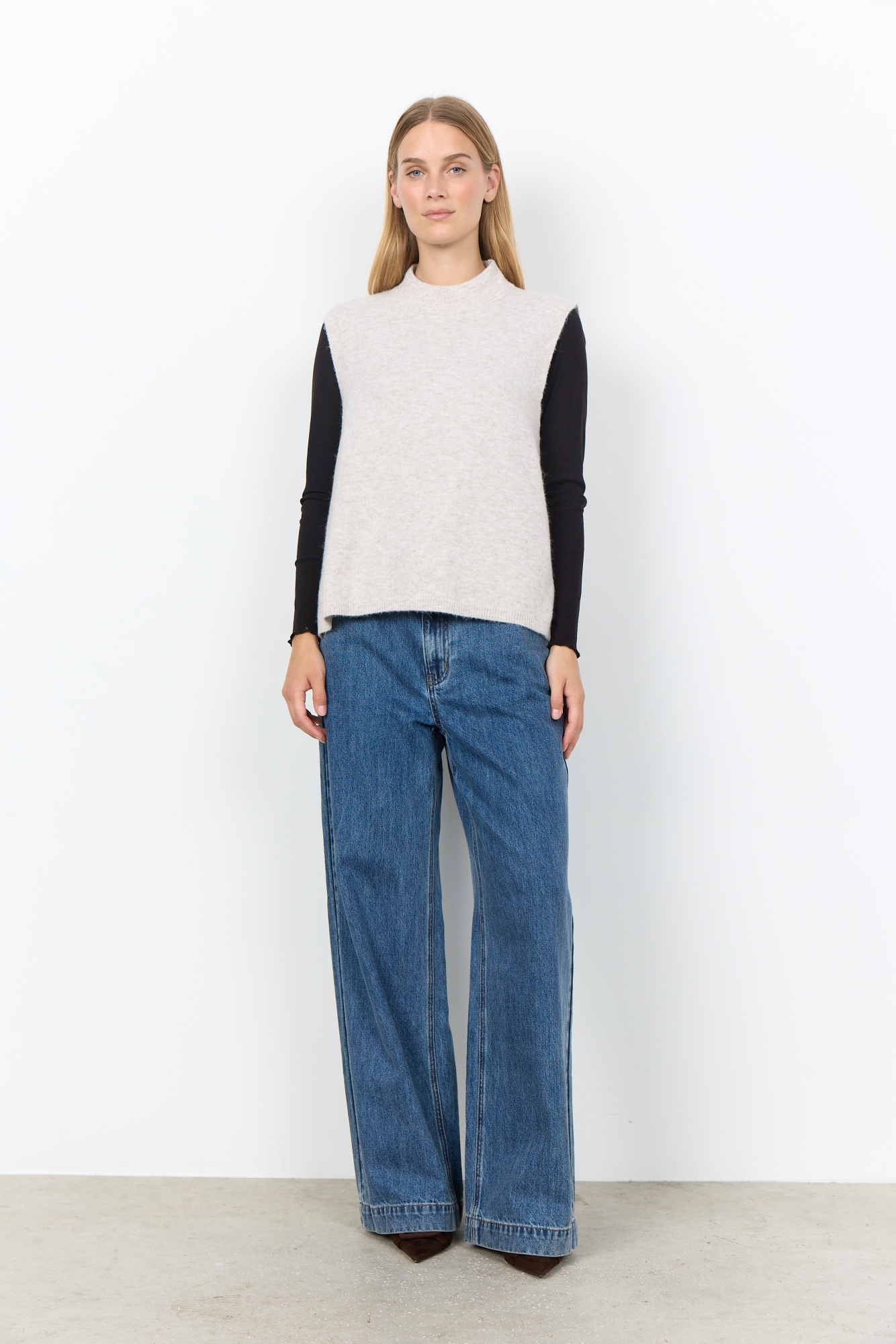 soyaconcept Pull-over »SC-ORLEAN 16« Matière mixte, laçage latéral