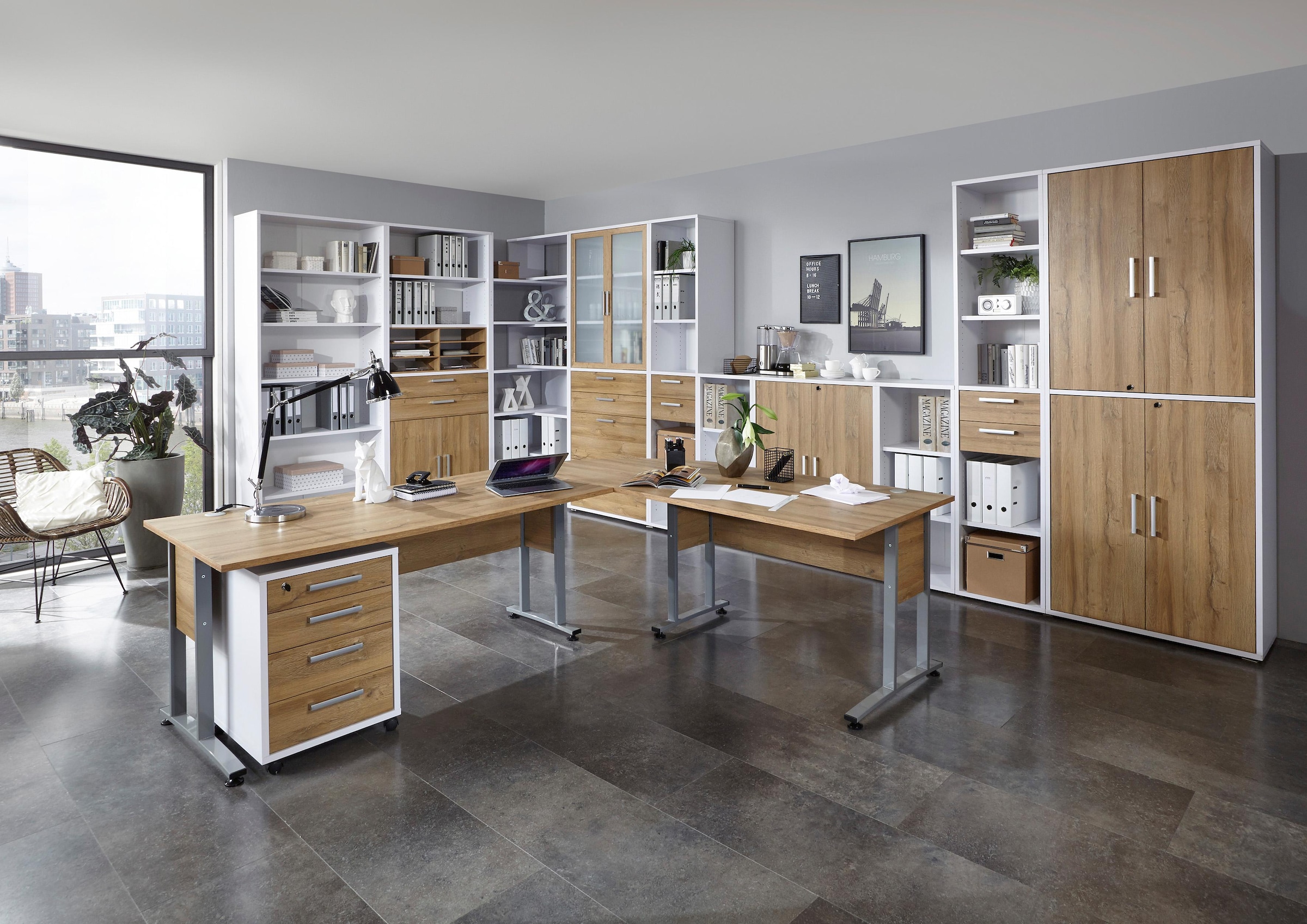 FMD Étagère d'angle »Calvi, Regal« variable aufstellbar - Ecklösung oder gerade aufstellbar