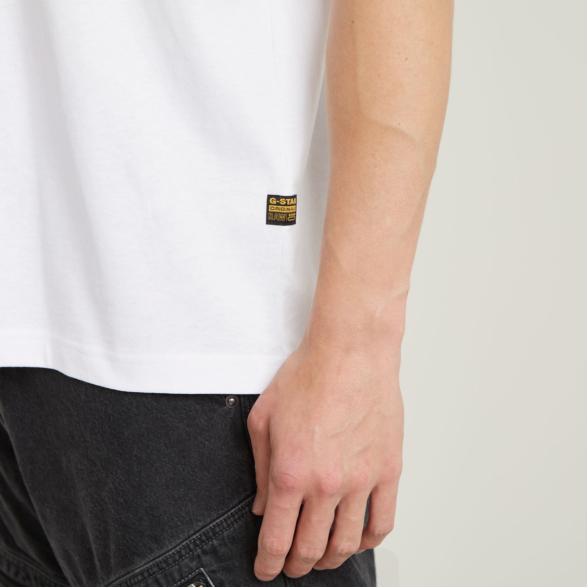 G-STAR Shirt à col rond »Boxy« sans manches, inscription logo