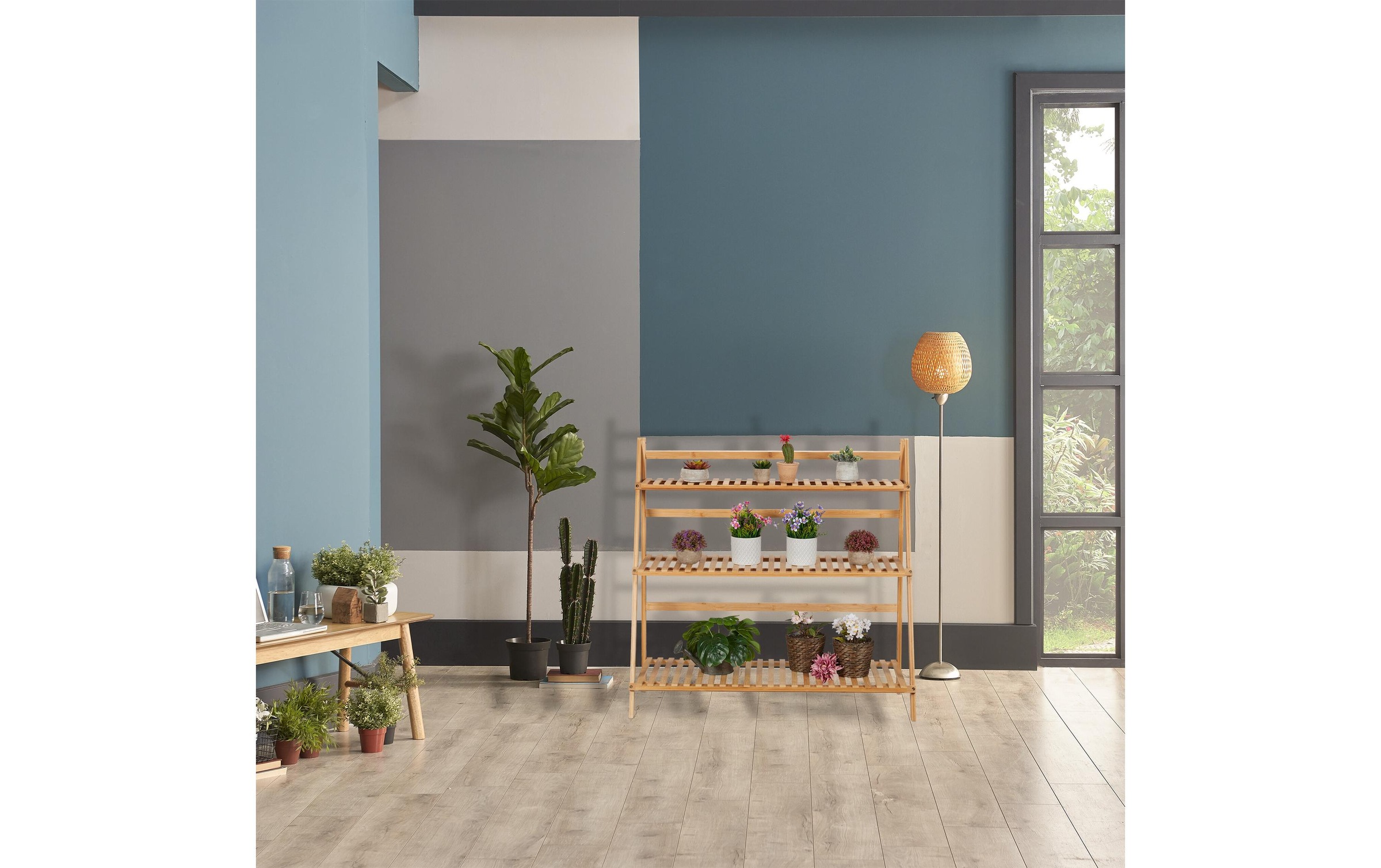 relaxdays Pflanzentreppe »3 Ebenen klappbar 96 x 99.5 x 37 cm«