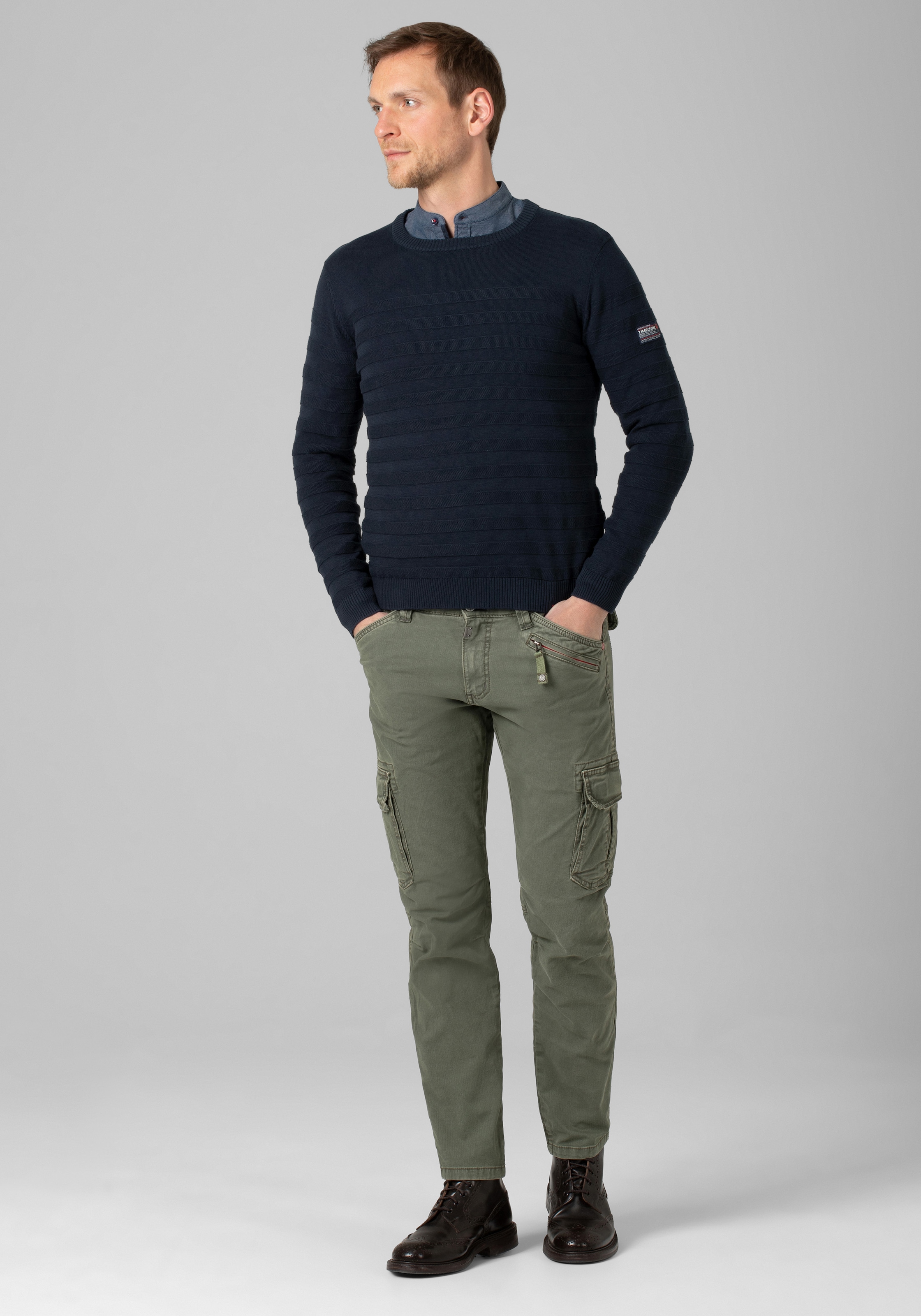 TIMEZONE Pull en tricot »Striped Crewneck Sweater«