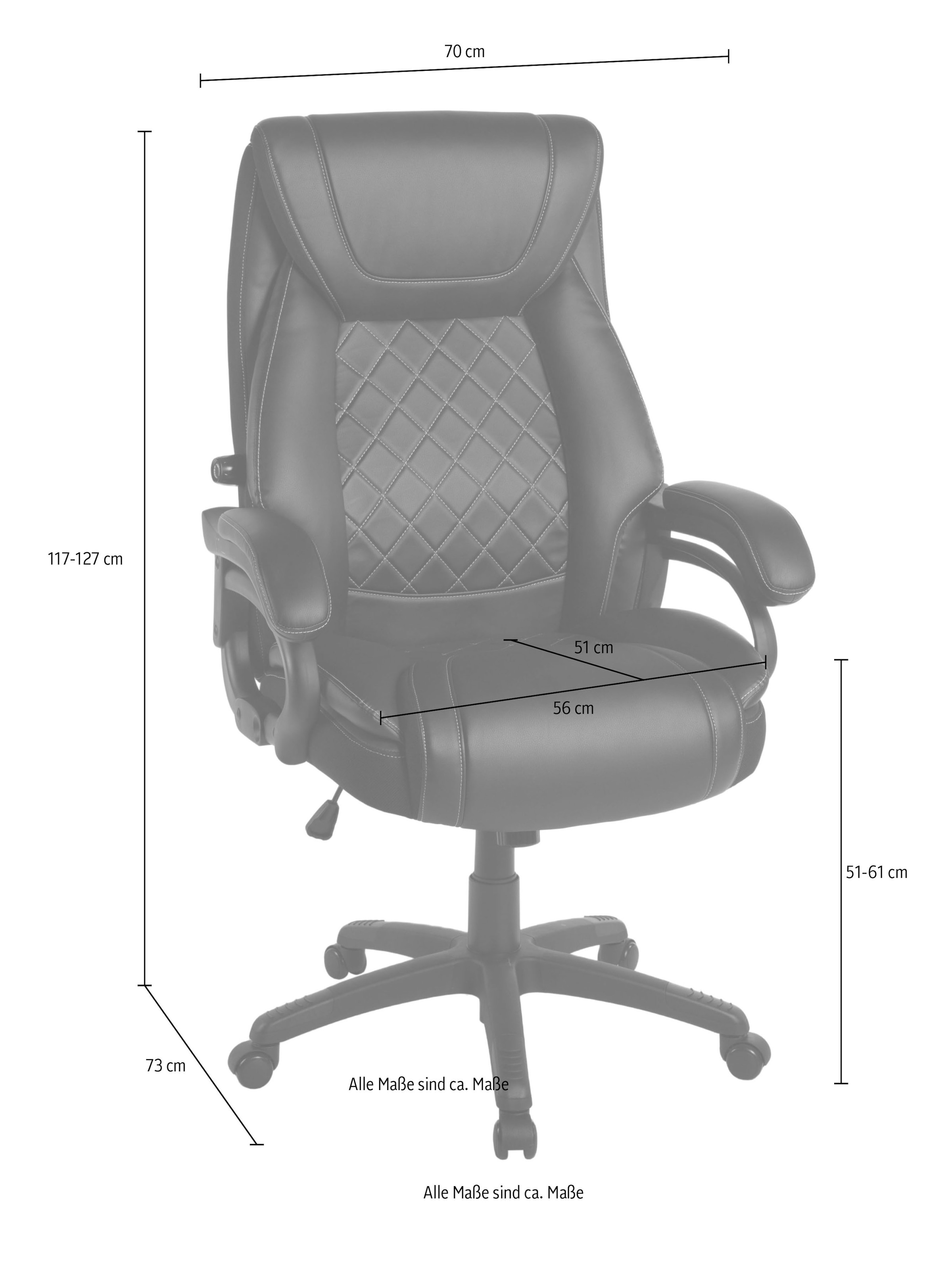 Duo Collection Fauteuil de direction »Chefsessel Benito XXL« () 1 cuisressort ensaché, soutien lombaire, supporte jusqu’à 150 kg