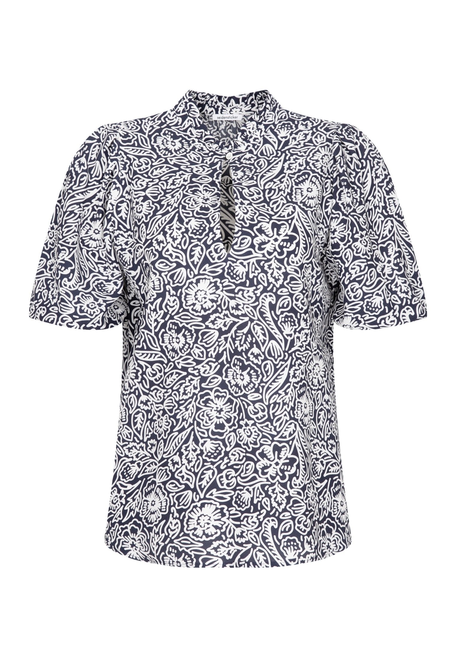 seidensticker Shirtbluse »Schwarze Rose« 1/2 Rundhals Floral