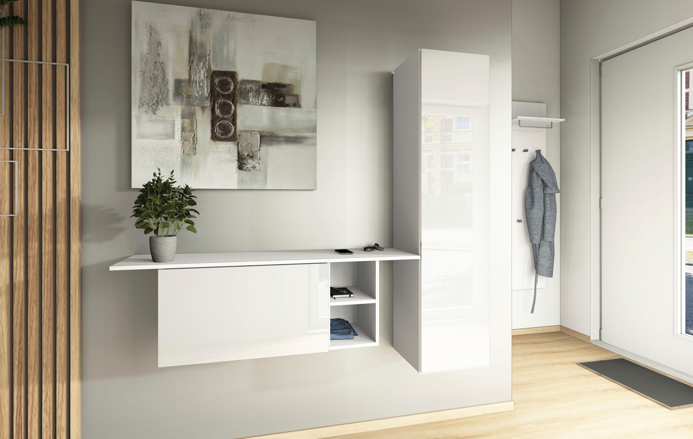 borchardt Möbel Ensemble de vestiaires »Toledo, moderne hängende Garderobe, Schminktisch mit Regalfächern« Ensemble d'épargne, 