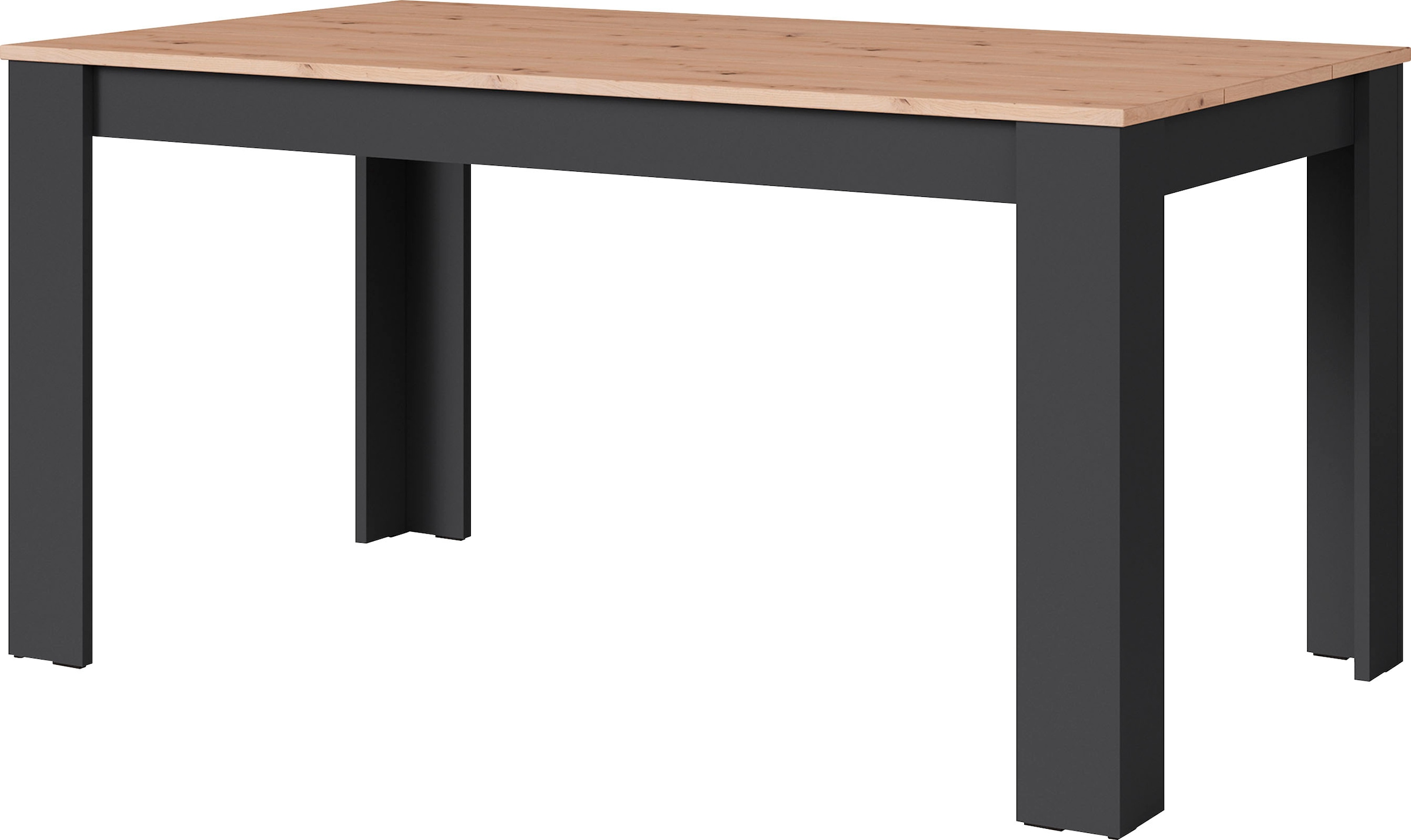 byLIVING Table de salle à manger »Nori« Küchentisch in Eicheoptik, Gestell wahlweise anthrazit oder weiss