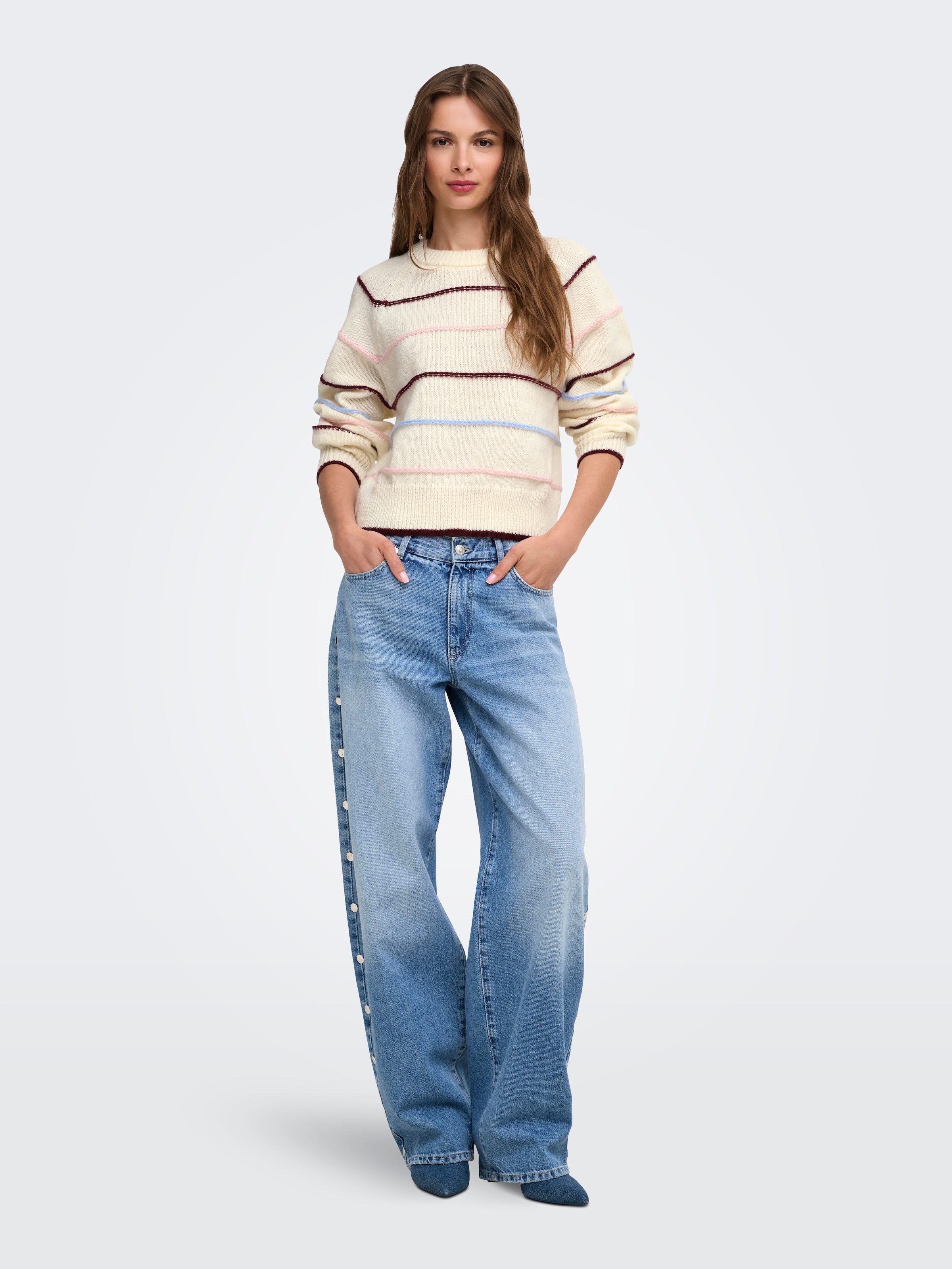 ONLY Pull en tricot »ONLADORA LS O-NECK NCA KNT« Kunstfaser, regular fit