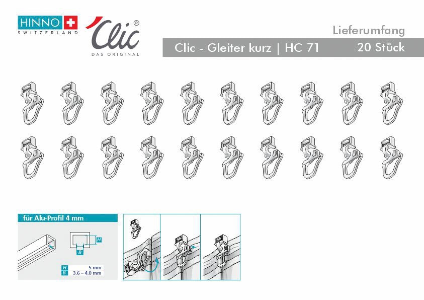 HINNO Klick-Gleiter »hinno-clic HC71« HINNO Clic-Gleiter