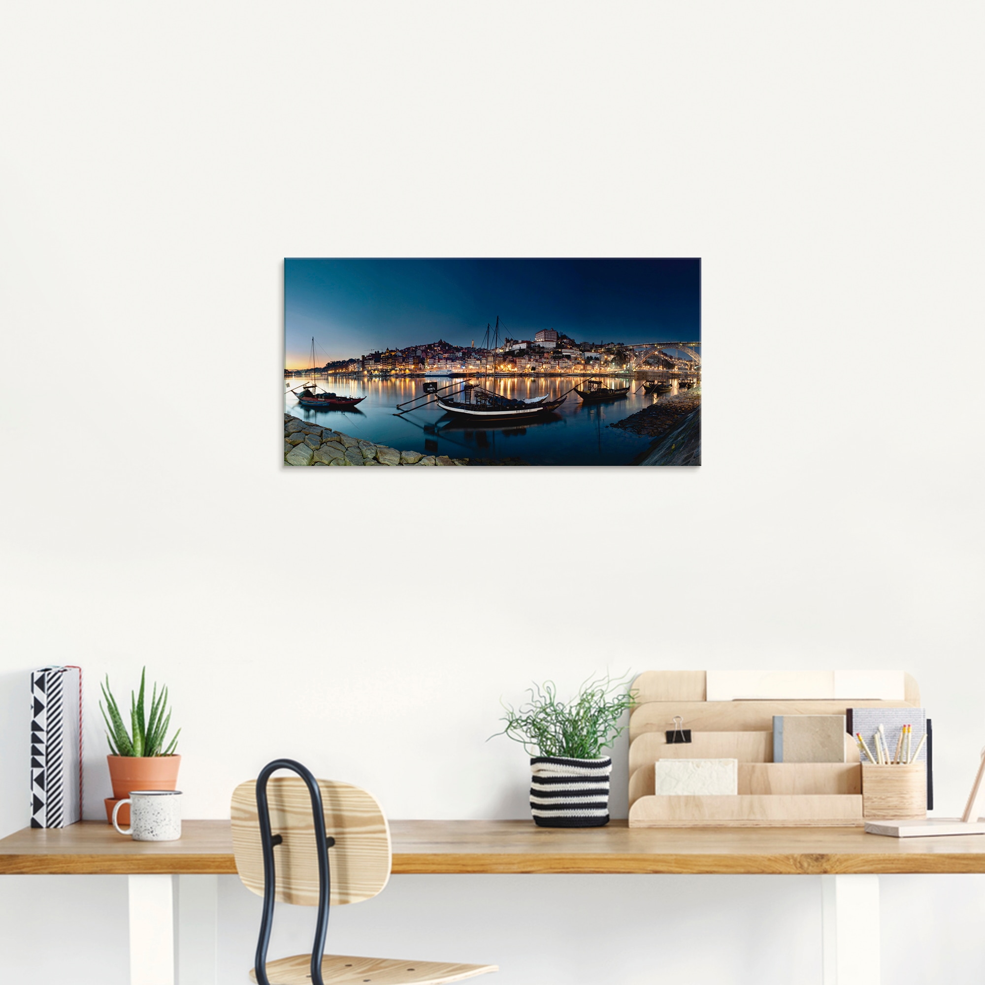 Artland Glasbild »Porto - Nachtpanorama« Europa 1 Stk. tlg. in verschiedenen Grössen