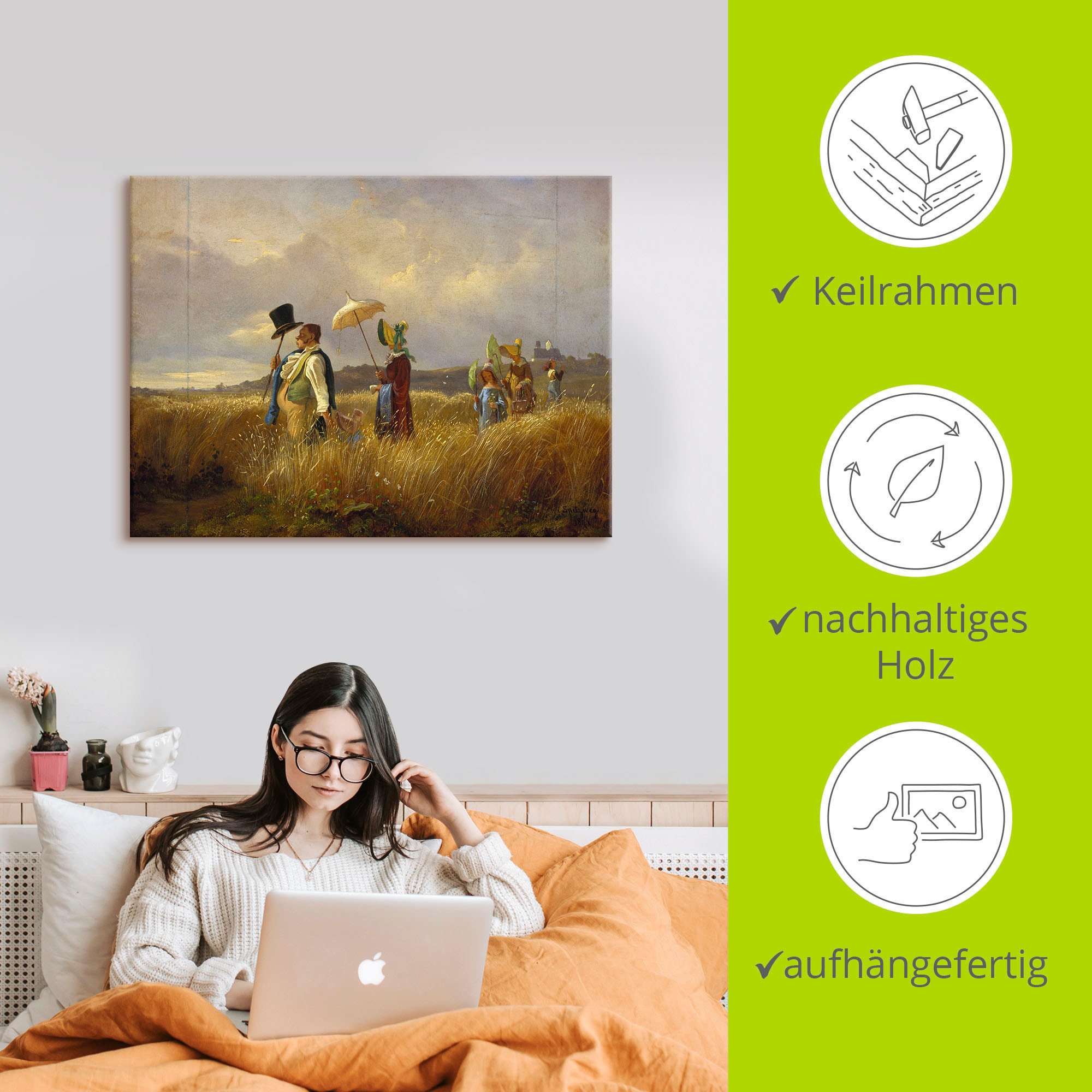 Artland Leinwandbild »Der Sonntagsspaziergang. 1841« Gruppen & Familien 1 Stk. tlg. auf Holzrahmen gespannt