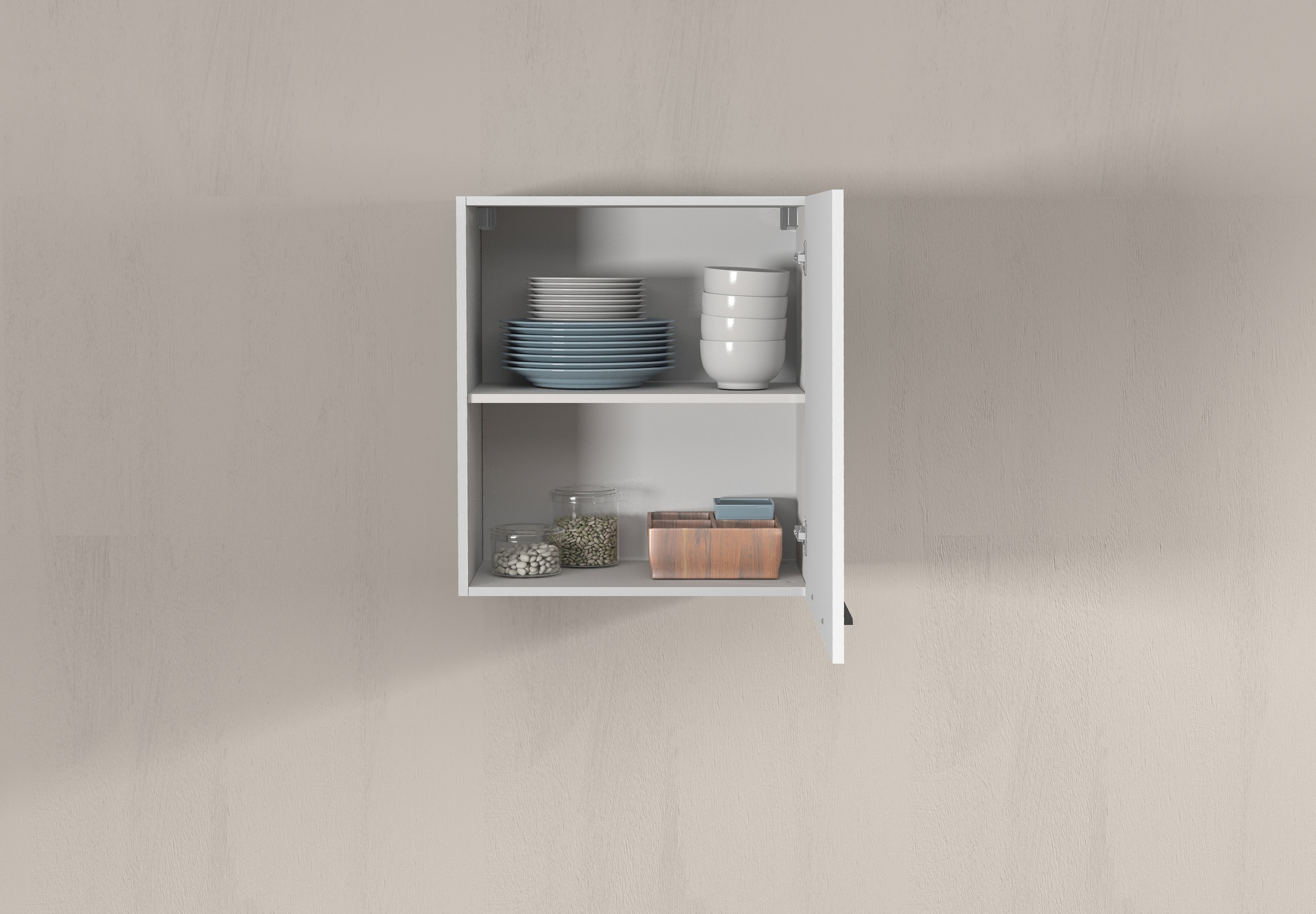 KOCHSTATION Armoire suspendue »Luna, Oberschrank,  Küchenhängeschrank, Made in Italy« B/T/H: 60×35×71 cm, zusätzlicher Stauraum über der Arbeitsfläche