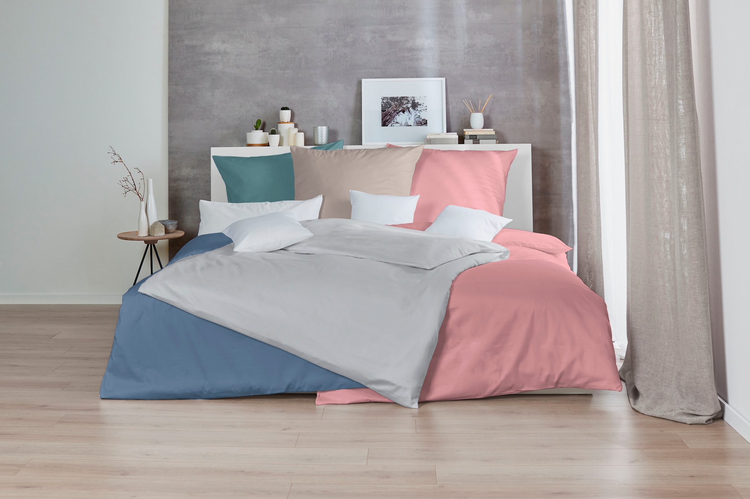Primera Bettwäsche »Uni Baumwolle« 2 Stk. tlg. im modernen Uni-Look