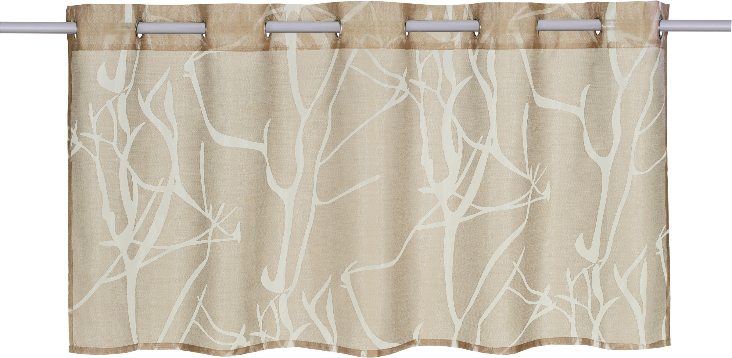 GOODproduct Scheibengardine »Anna, 1 Stück, halbtransparent, Ösen, Äste-Motiv« Ösen 1 Stk. tlg. Viskose & Polyester, Äste-Motiv