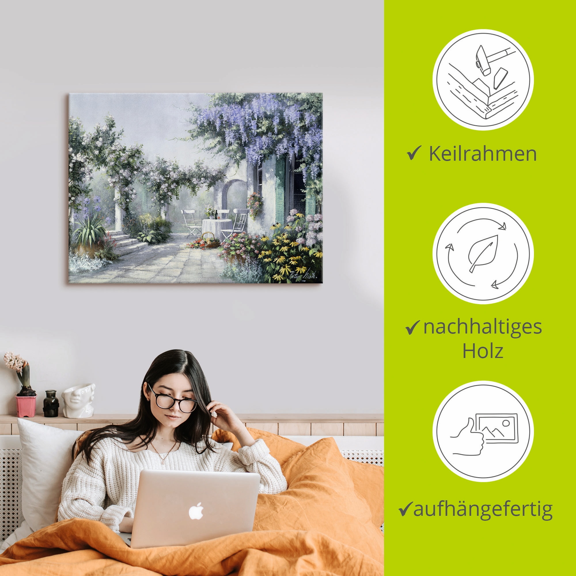 Artland Leinwandbild »Natürliche Magie« Garten 1 Stk. tlg. auf Holzrahmen gespannt