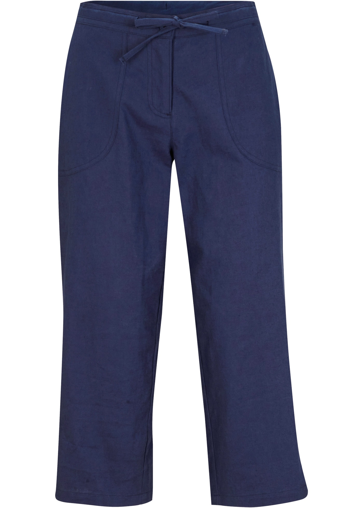 bonprix Pantalon 3/4  en lin et coton, coupe ample 3/4