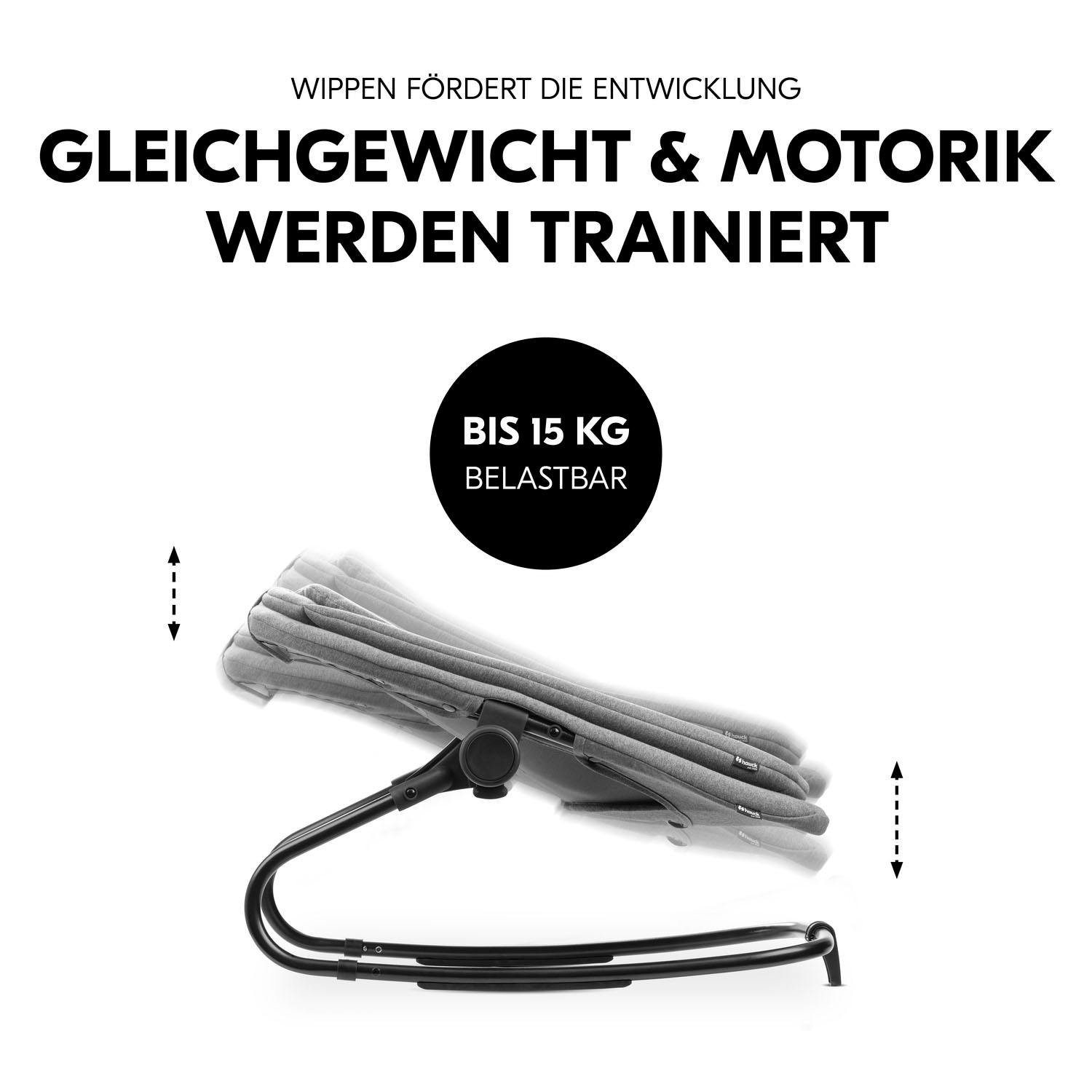 Hauck Transat pour bébé »Highchair Bouncer, Dark Grey Melange« bis 9 kilos für Alpha+, Beta+,  Arketa