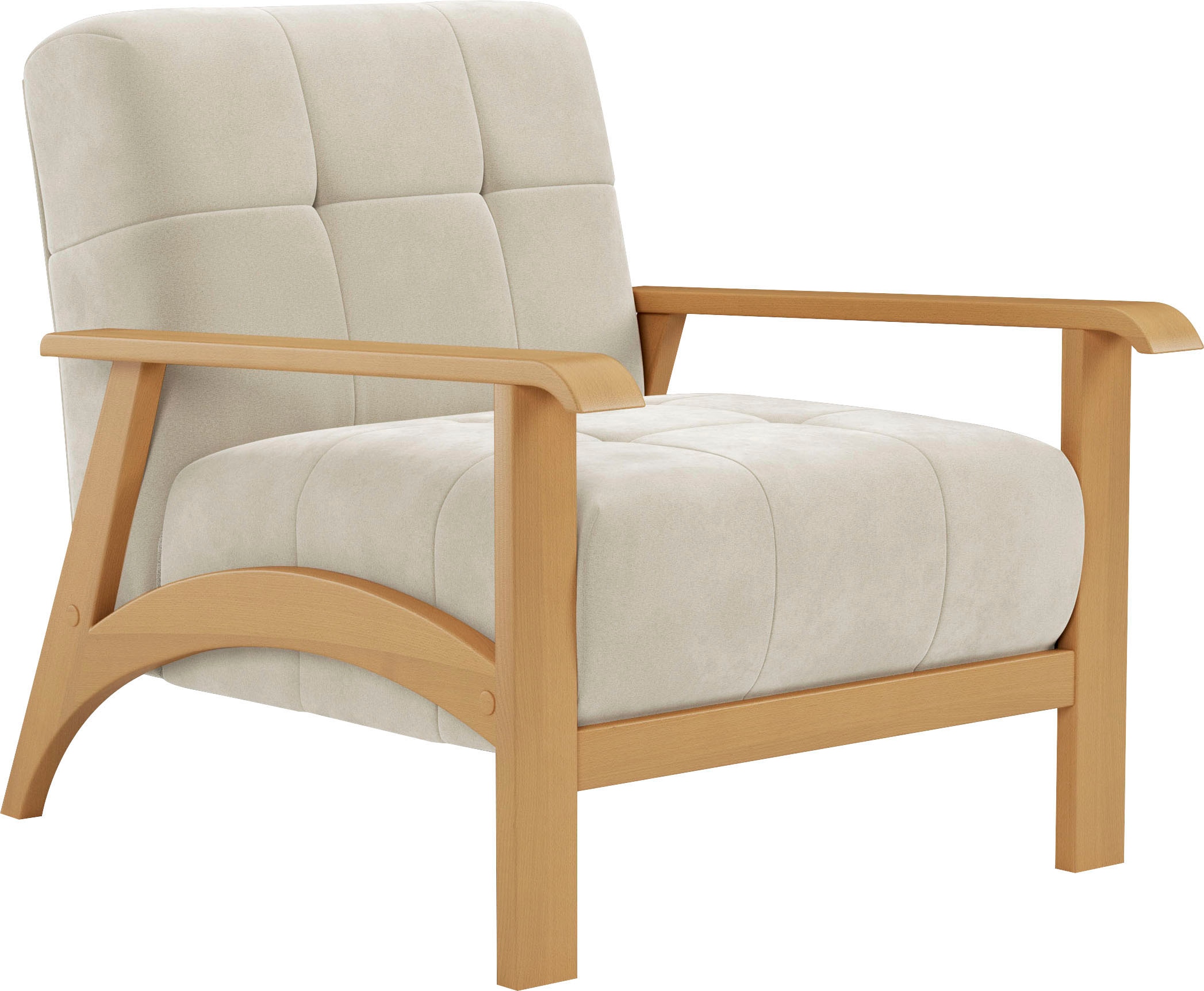 sit&more Fauteuil »Billund« Armlehnen aus eichefarbigem Buchenholz, verschiedene Bezüge und Farben