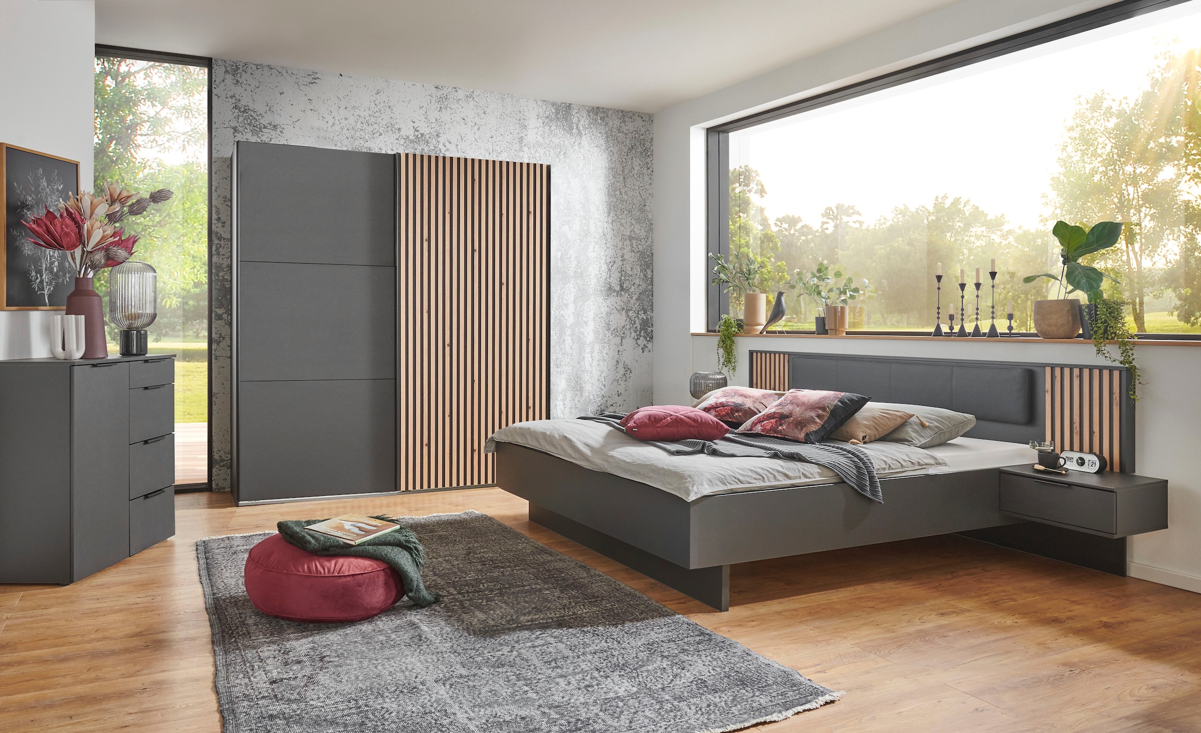 Wimex Armoire à portes coulissantes »Ancona by fresh to go« mit Akustiklamellen Optik in 3D