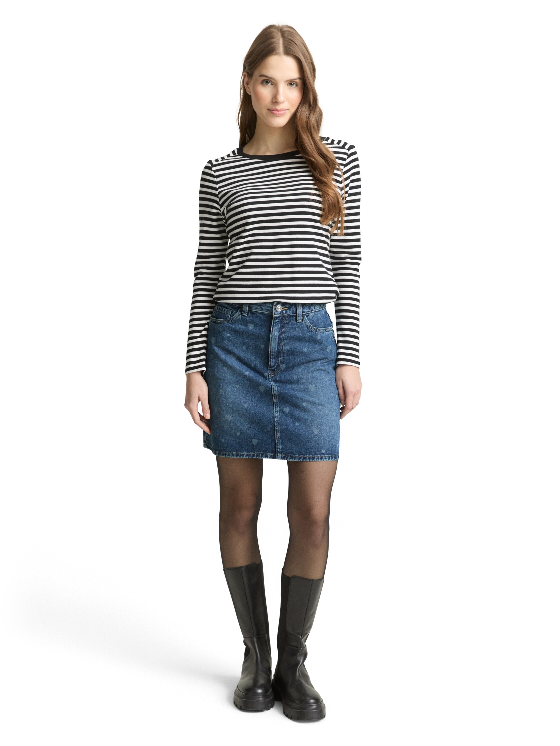 TOM TAILOR Denim Jupe en jean mit All-Over Print