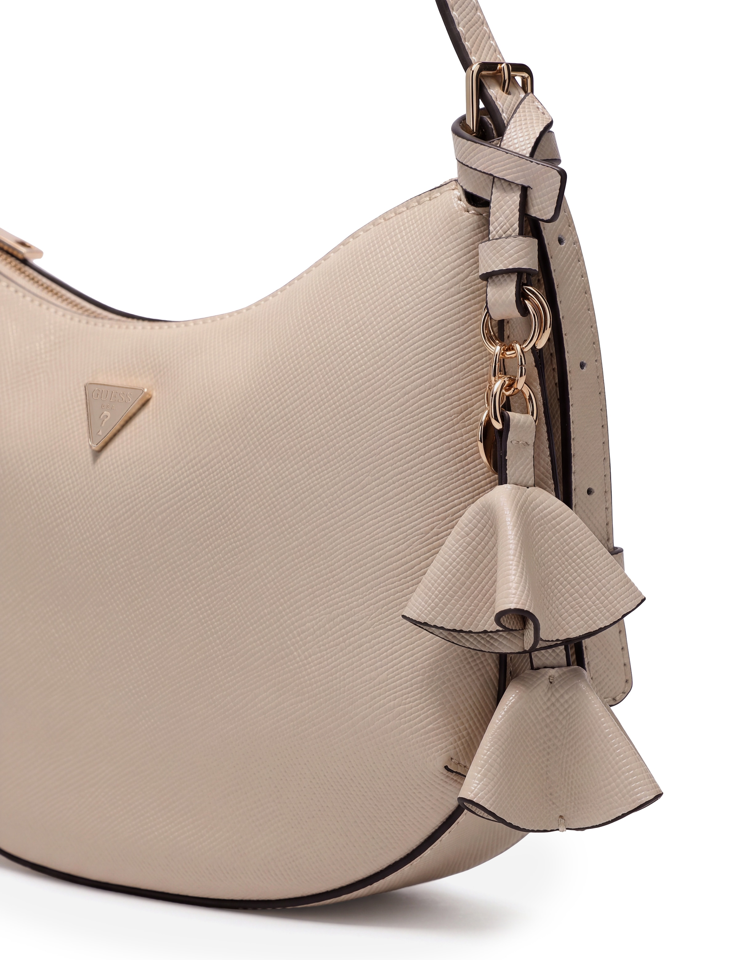 Guess Hobo »DANIELLE MED SHOULDER BAG« Damen Henkeltasche, Handtasche mit modischem Anhänger