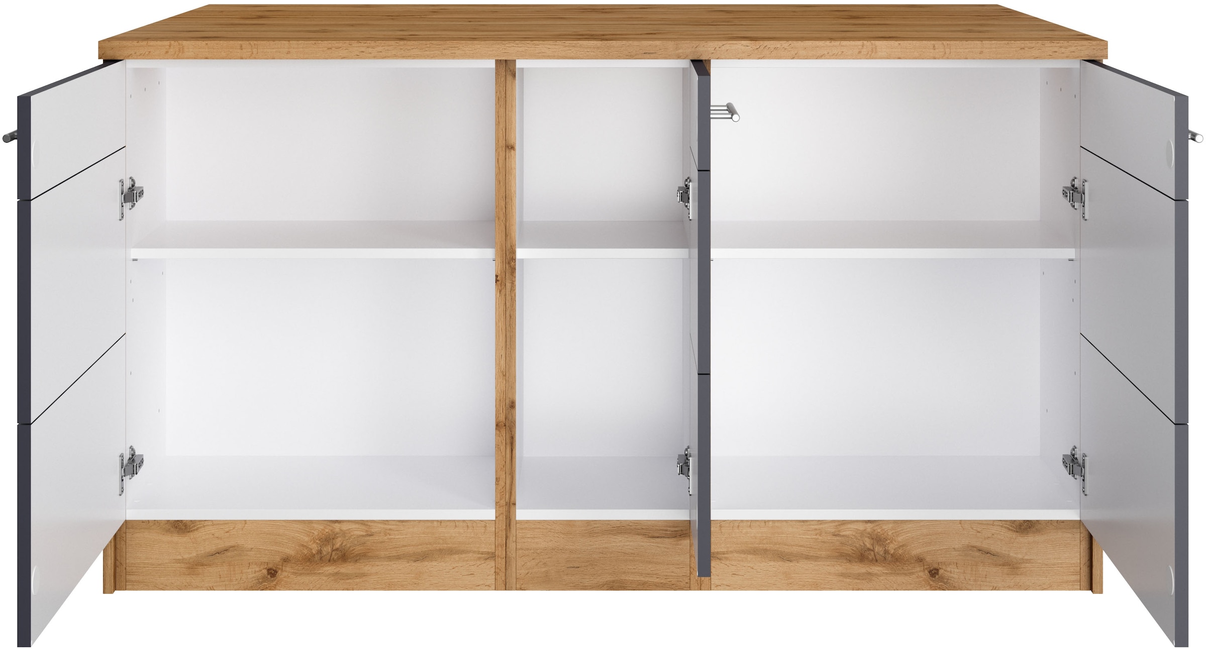 KOCHSTATION Ilot de cuisine »KS-Wien« largeur 153 cm, façades MDF, casier à bouteilles
