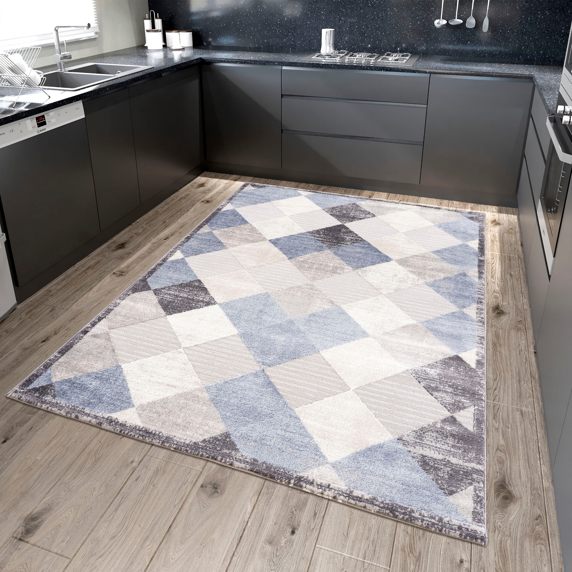 Sanat Teppich »Evra 7009« rechteckig 22 mm Höhe Wohnzimmer, Kurzflor, modern, Läufer