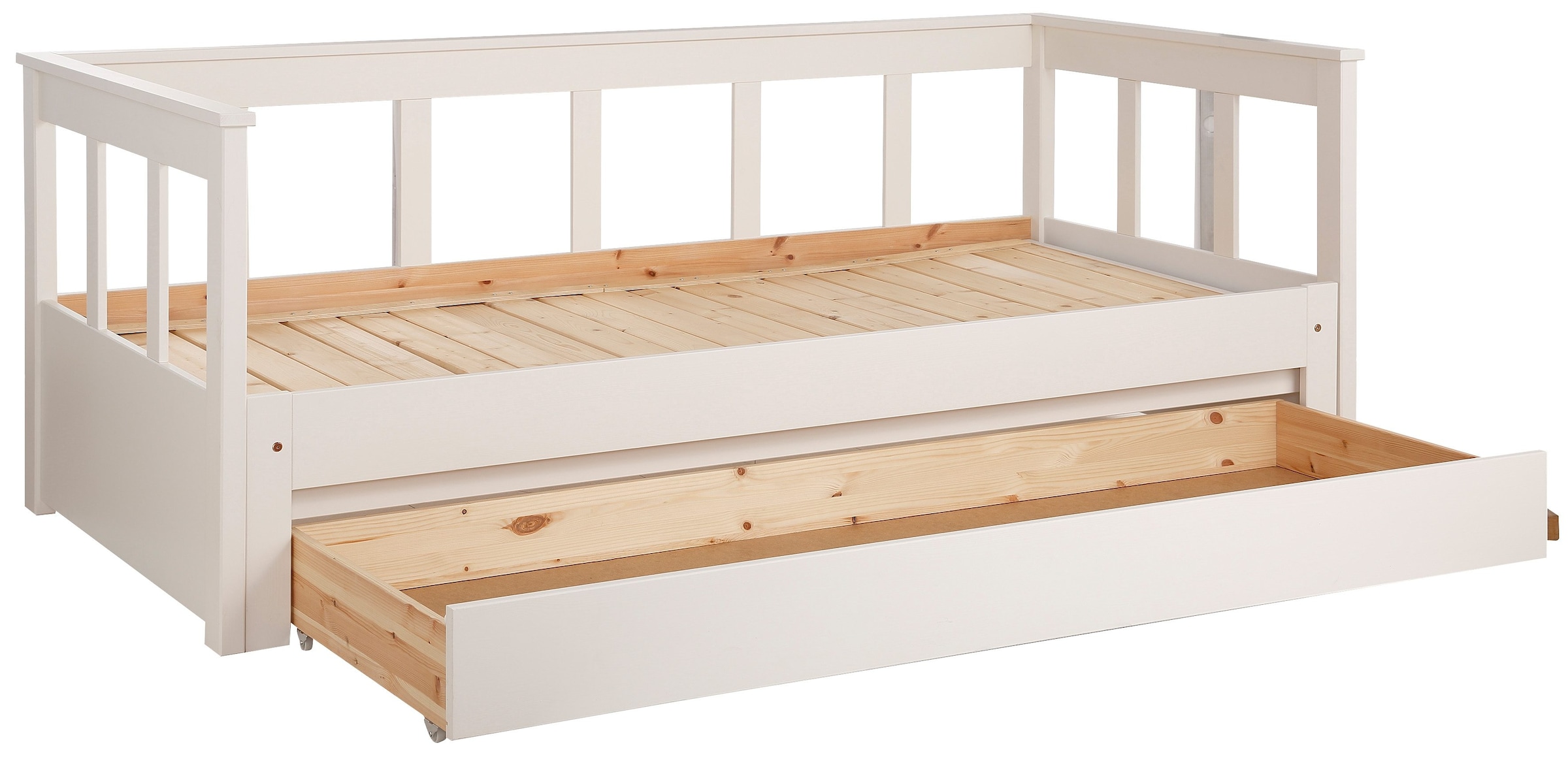 GOODproduct Lit de jour »"AIRA" Kinderbett, Gästebett, Skandi- Design, Schublade optional« FSC® zertifiziertes Massivholz,  mit ausziehbarer Liegefläche, ideal fürs Jugend- oder Gästezimmer