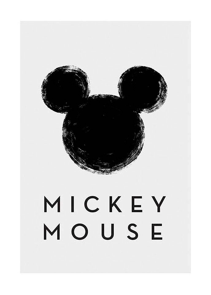 Komar Image »Mickey Mouse Silhouette« Disney 1 cuis tlg. tableau mural décoratif pour chambre d'enfant - sans cadre