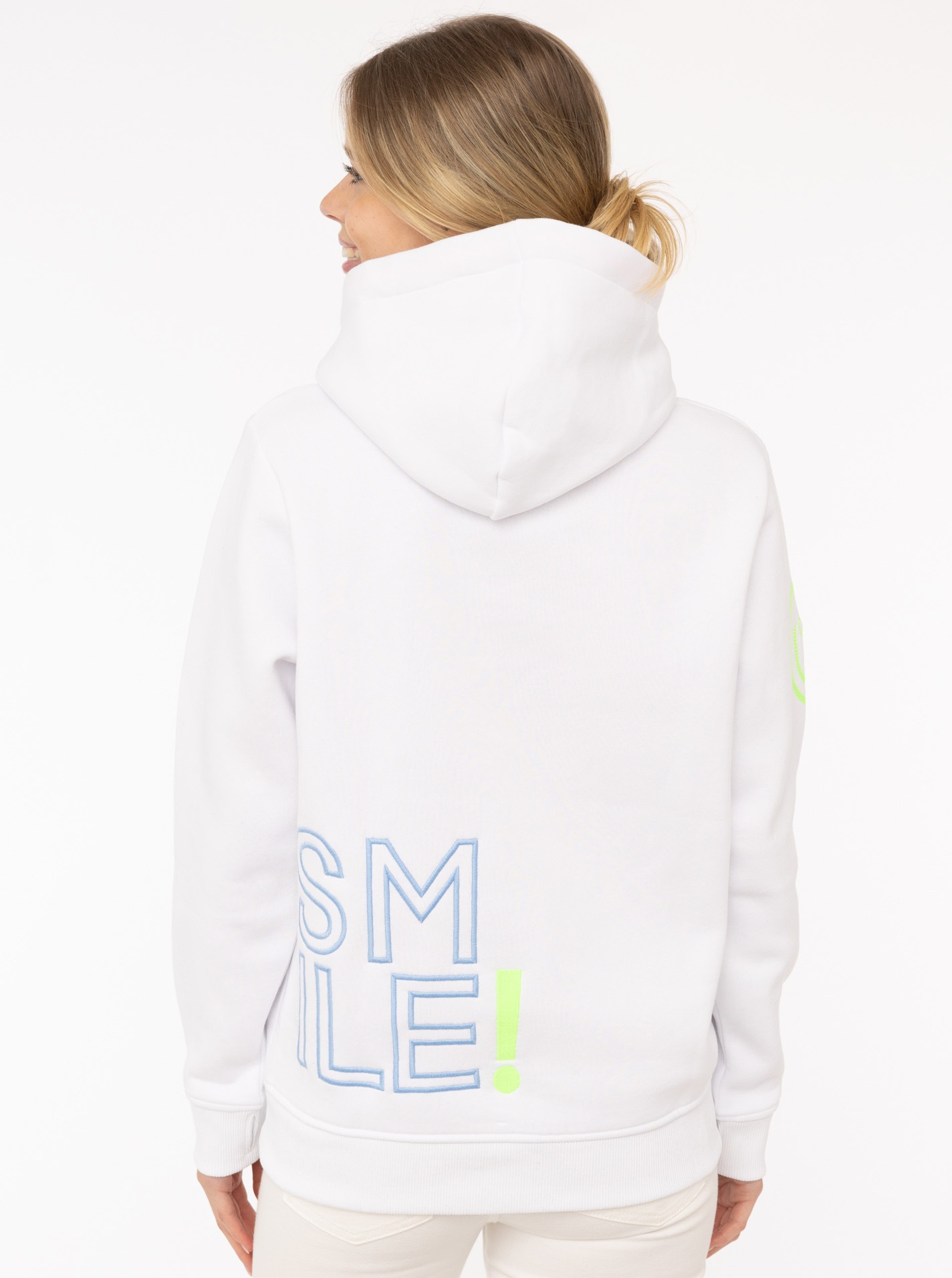 Zwillingsherz Hoodie »"Alissa 2.0"«, mit SMILE Stickerei vorne und hinten
